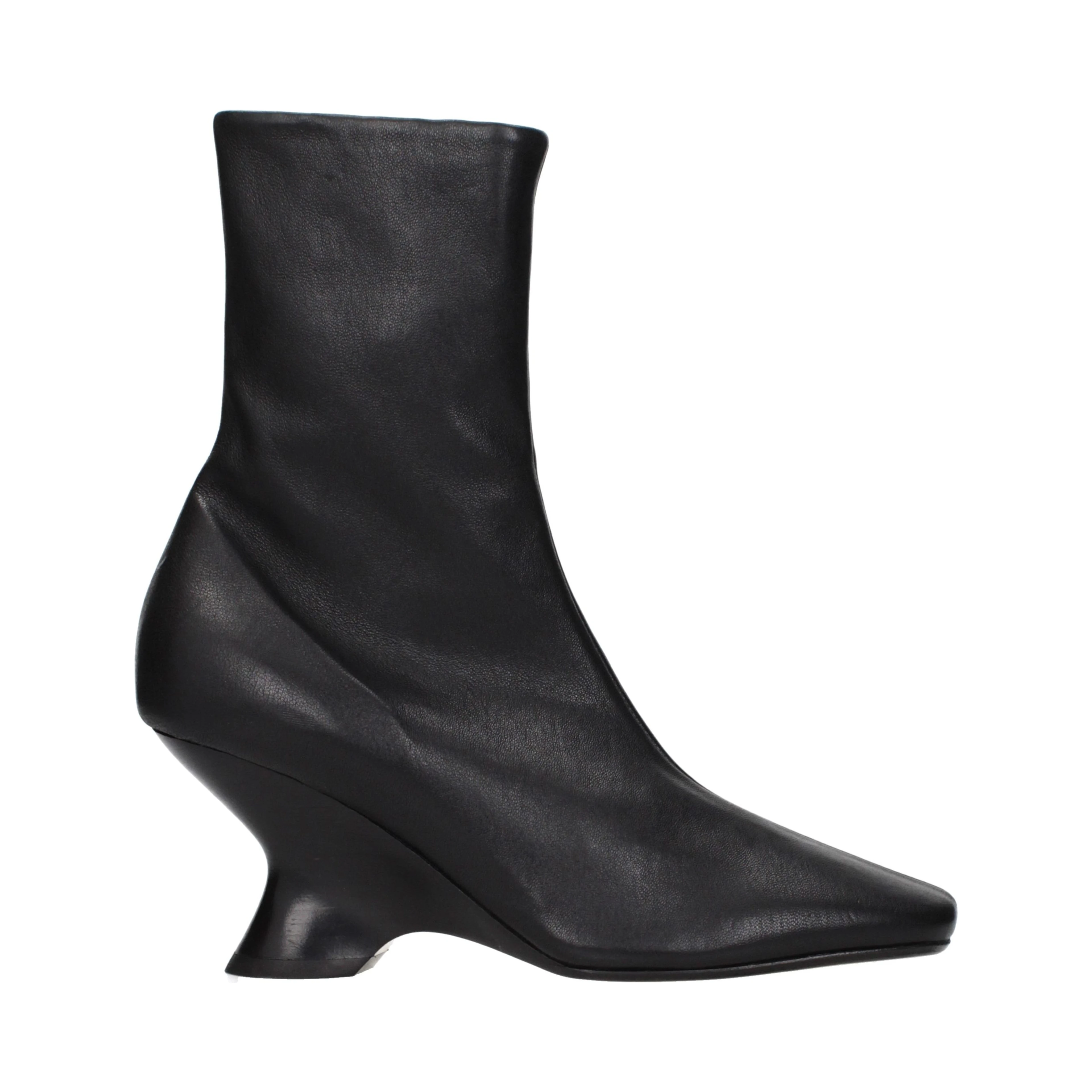 Black Leather Ankle Boots
