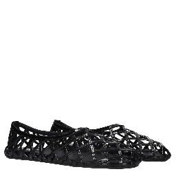 Black Leather Ballet Flats
