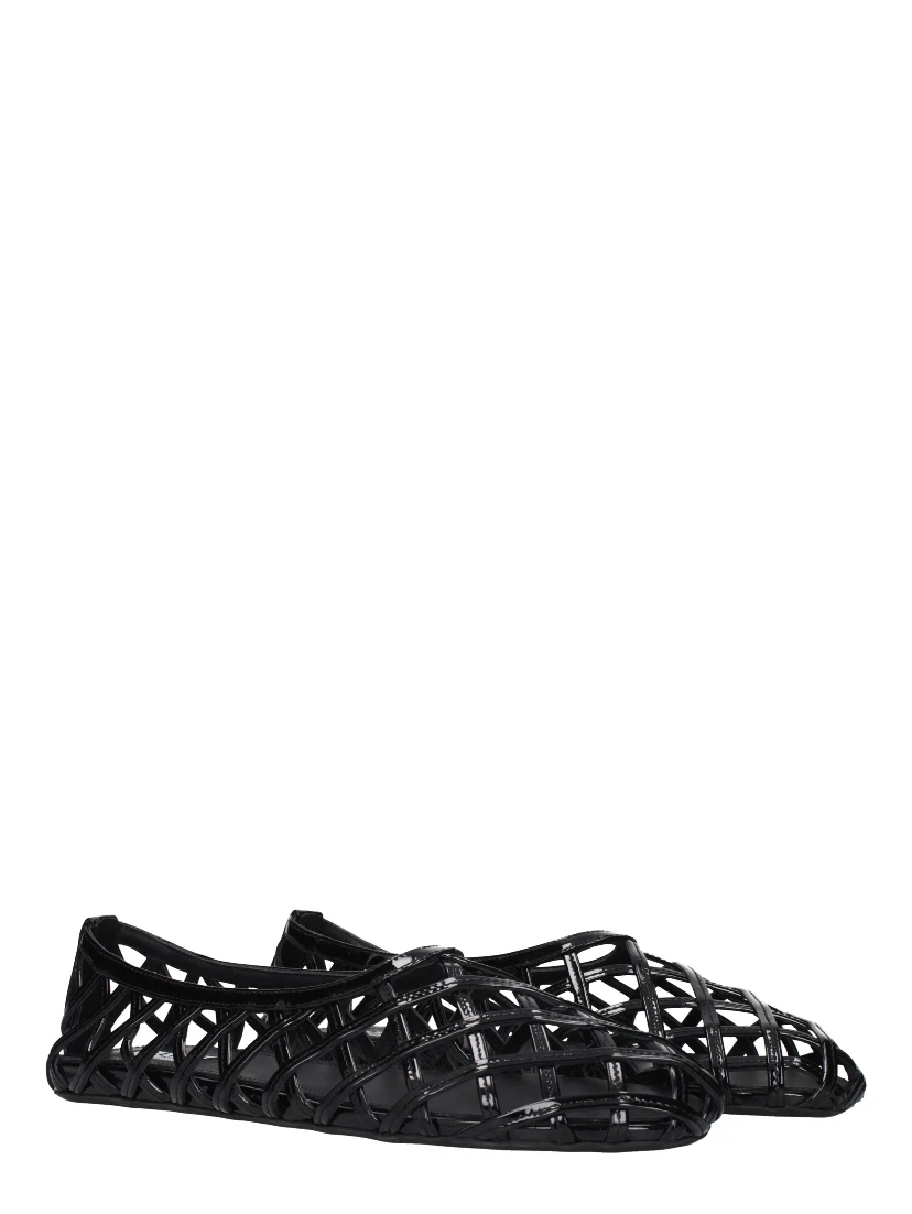 Black Leather Ballet Flats
