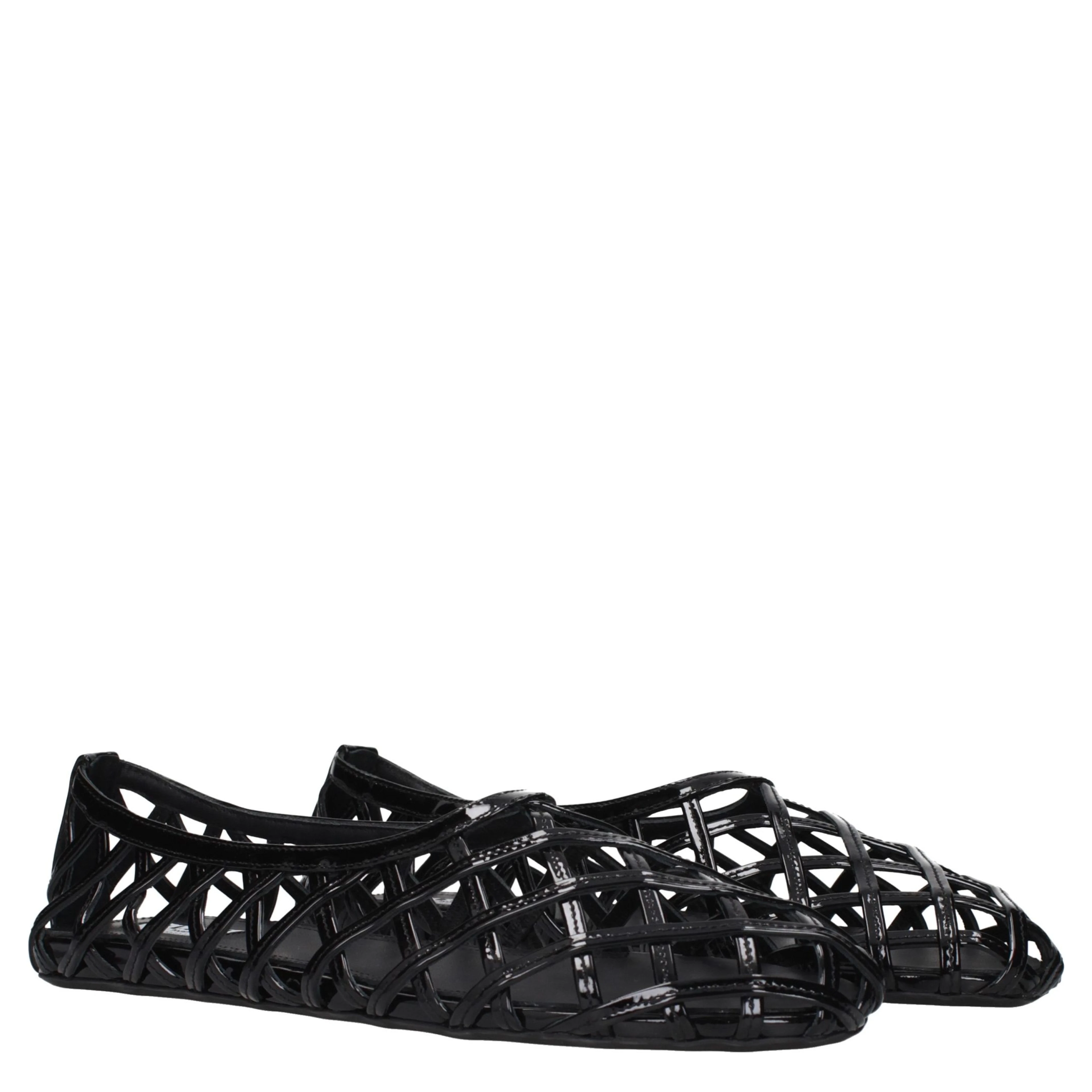 Black Leather Ballet Flats