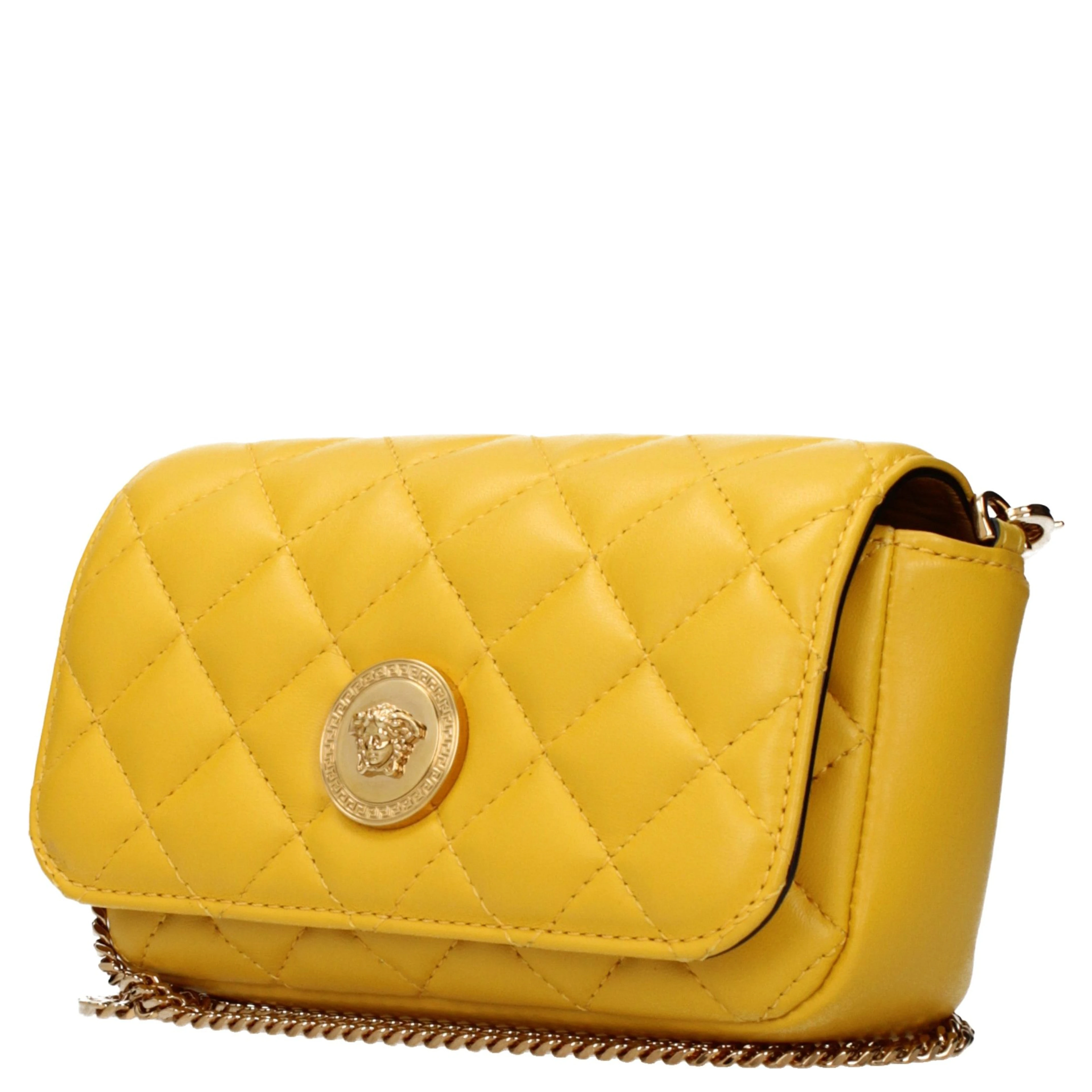 Yellow Leather Crossbody Bag