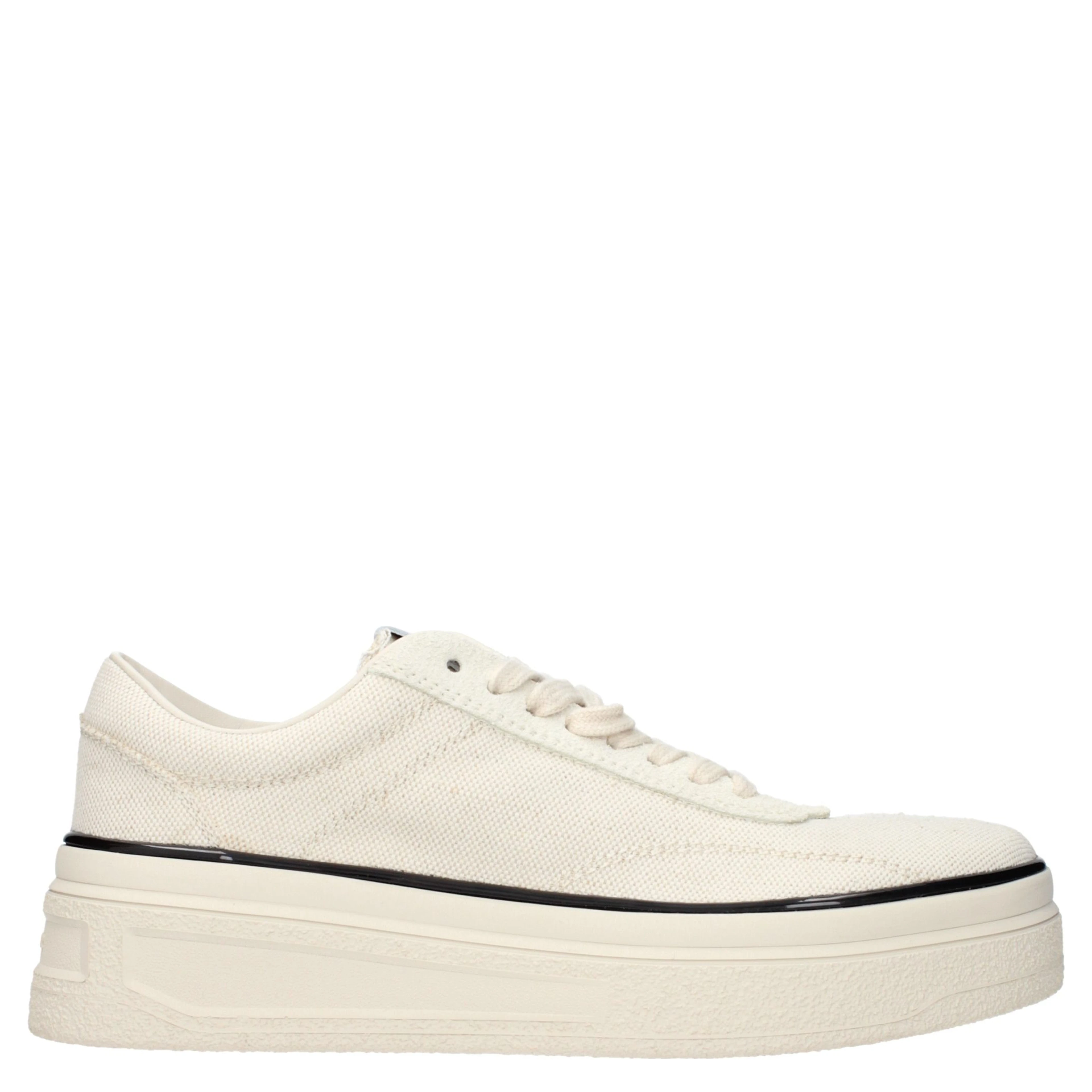 Beige Fabric Platform Sneakers