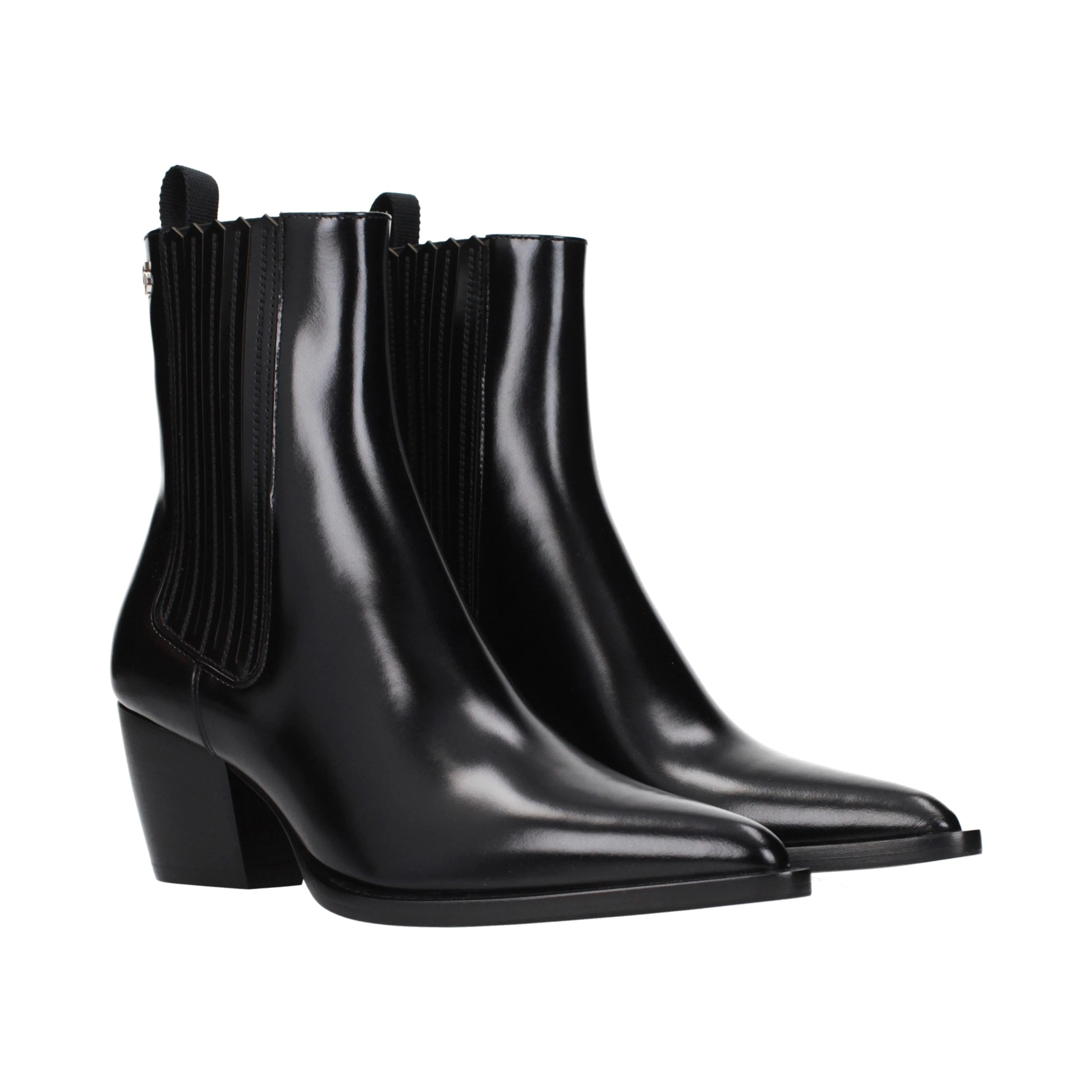 Black Leather Ankle Boots