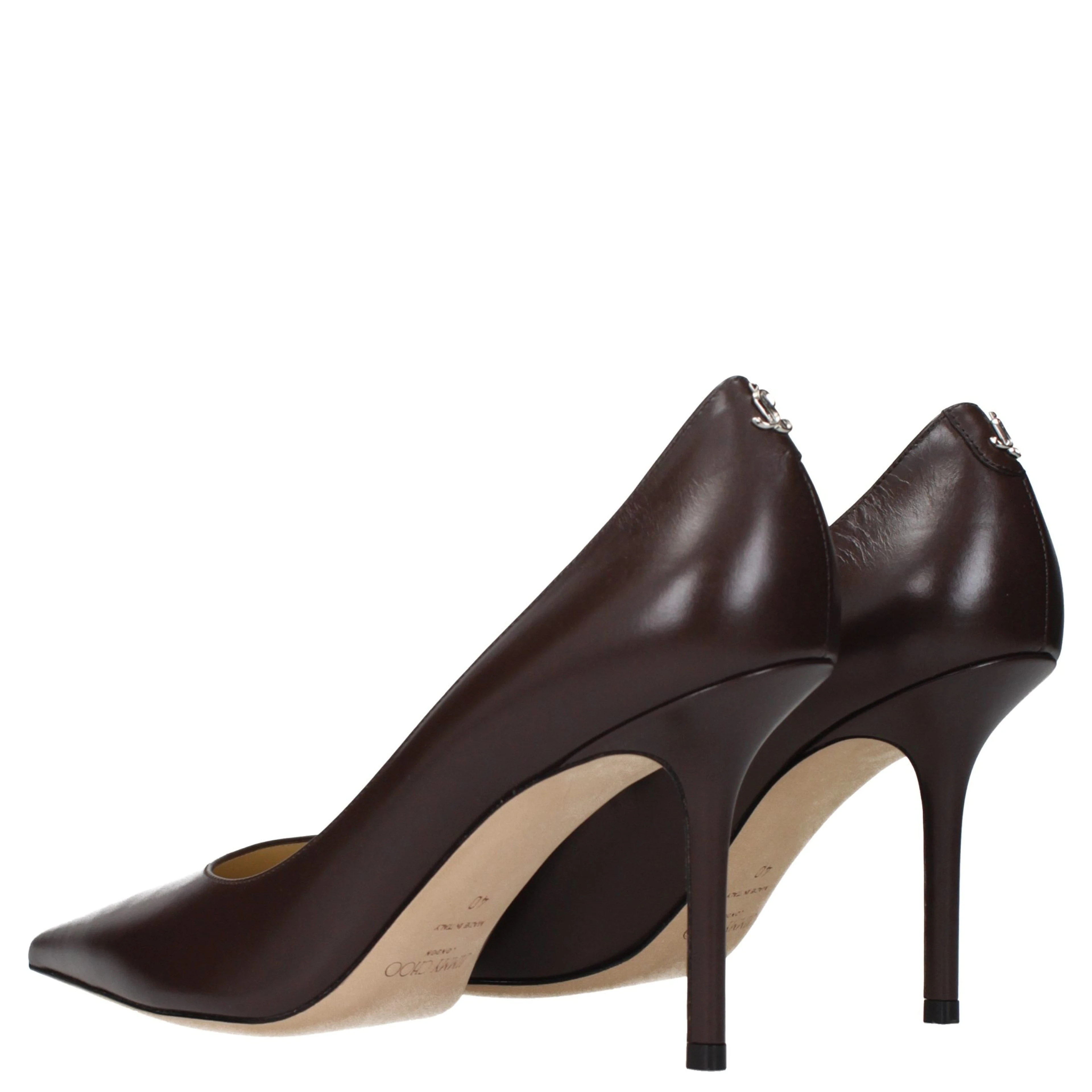 Brown Leather High Heel Pumps
