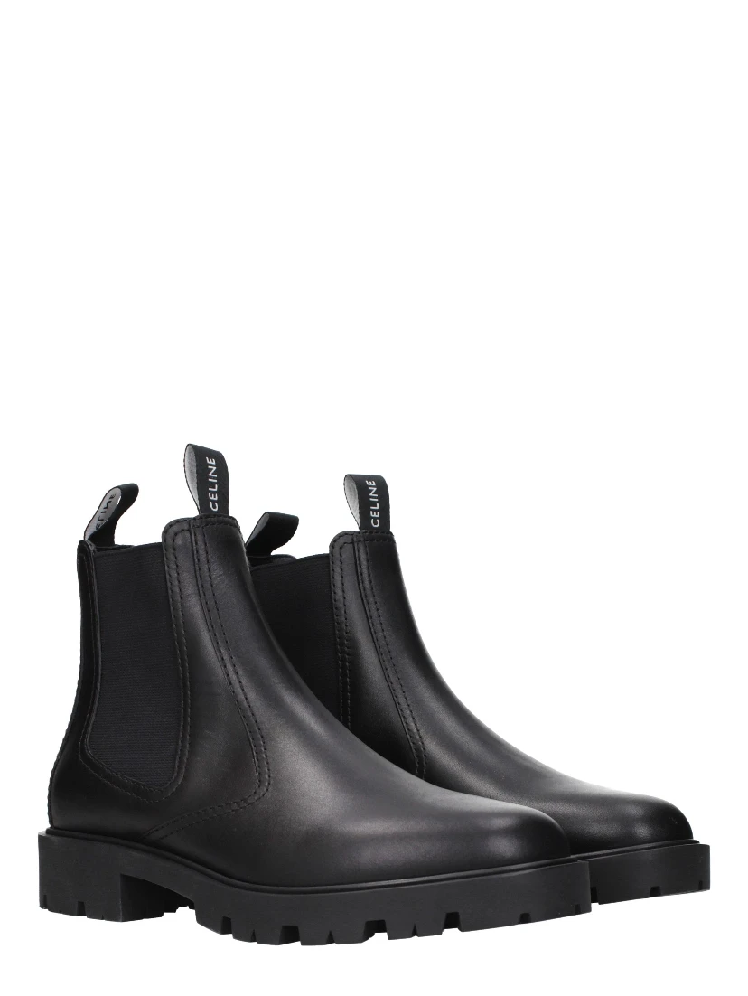 Black Leather Ankle Boots