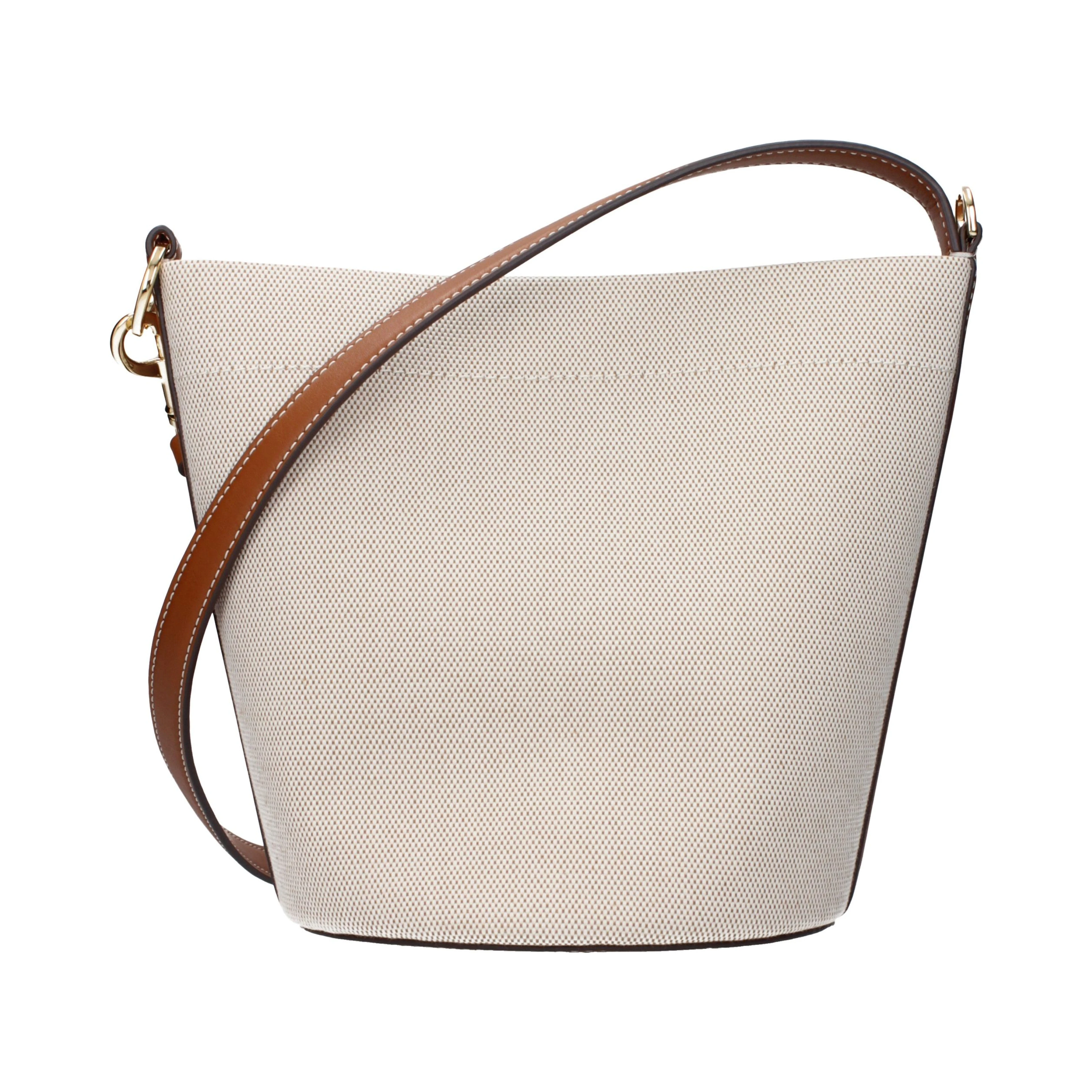 Beige Fabric Crossbody Bag