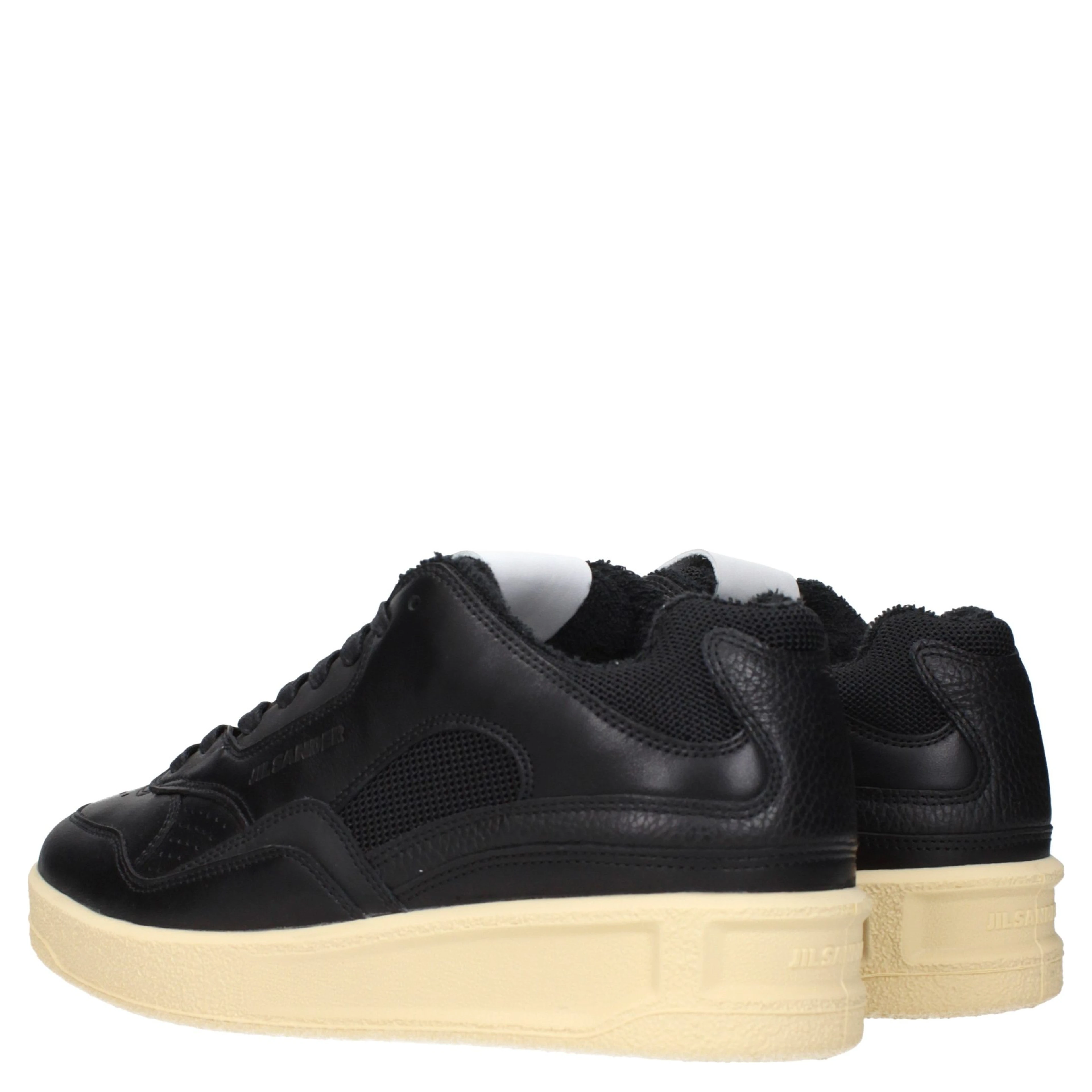 Black Leather Low Top Sneakers