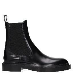 Black Leather Ankle Boots