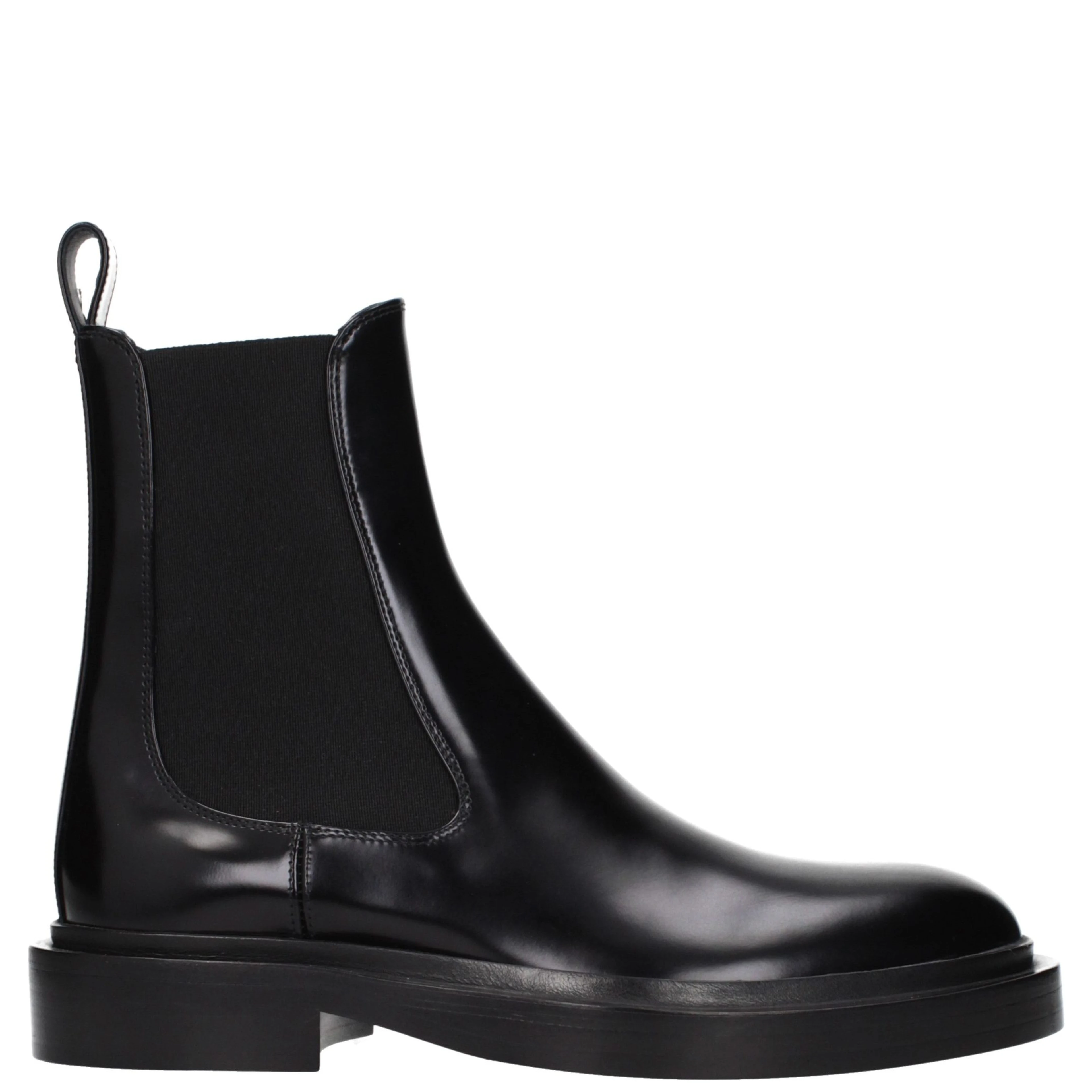 Black Leather Ankle Boots