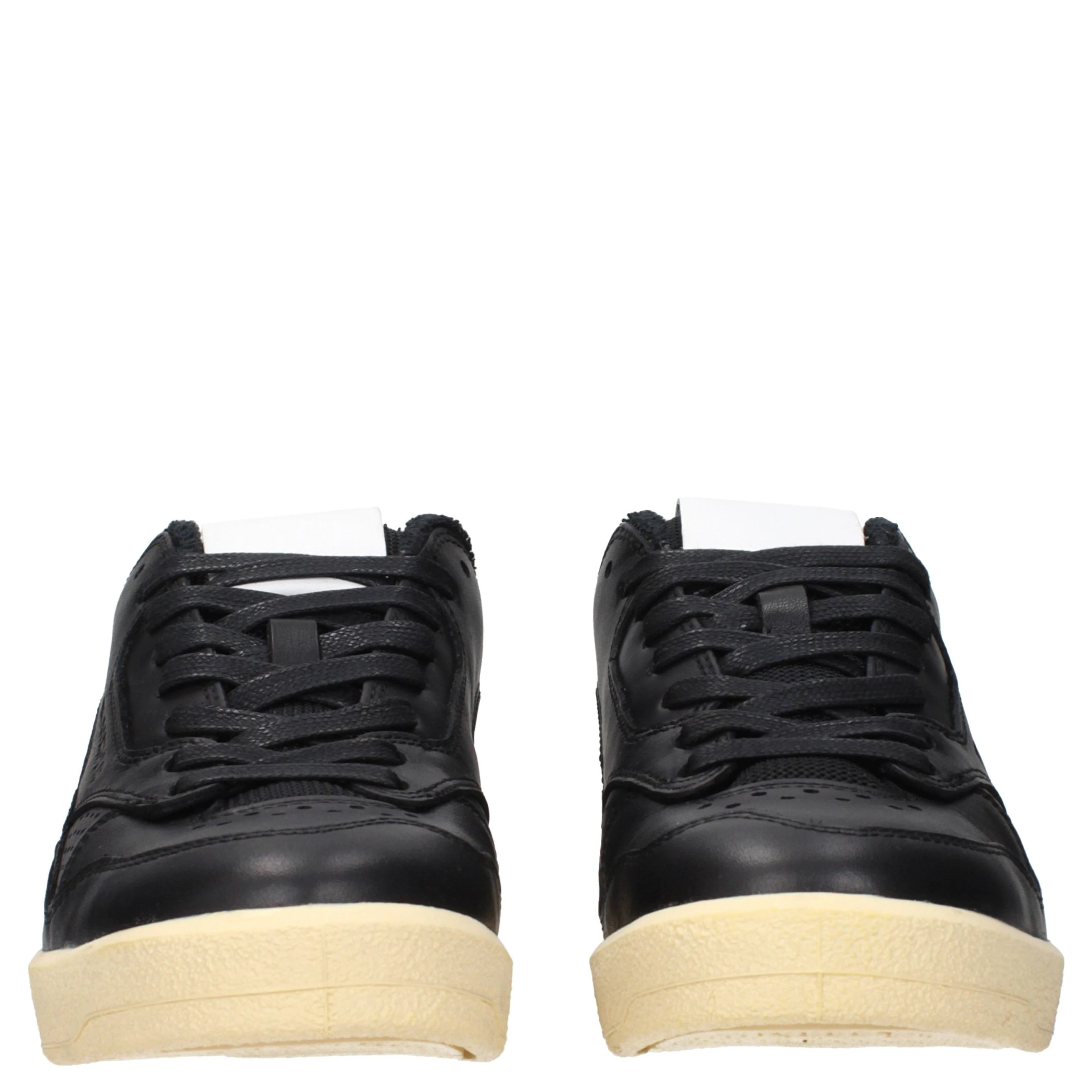 Black Leather Low Top Sneakers