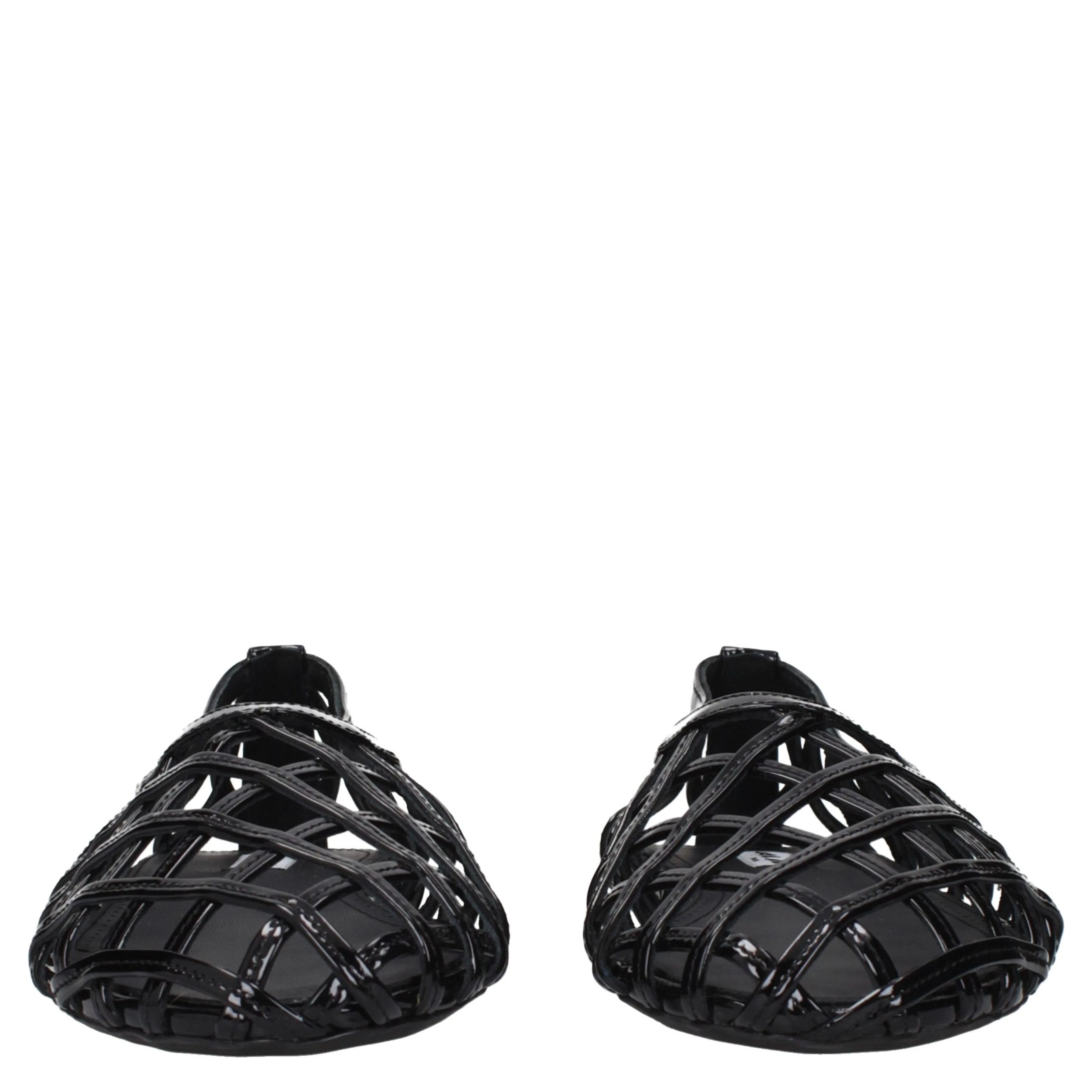 Black Leather Ballet Flats