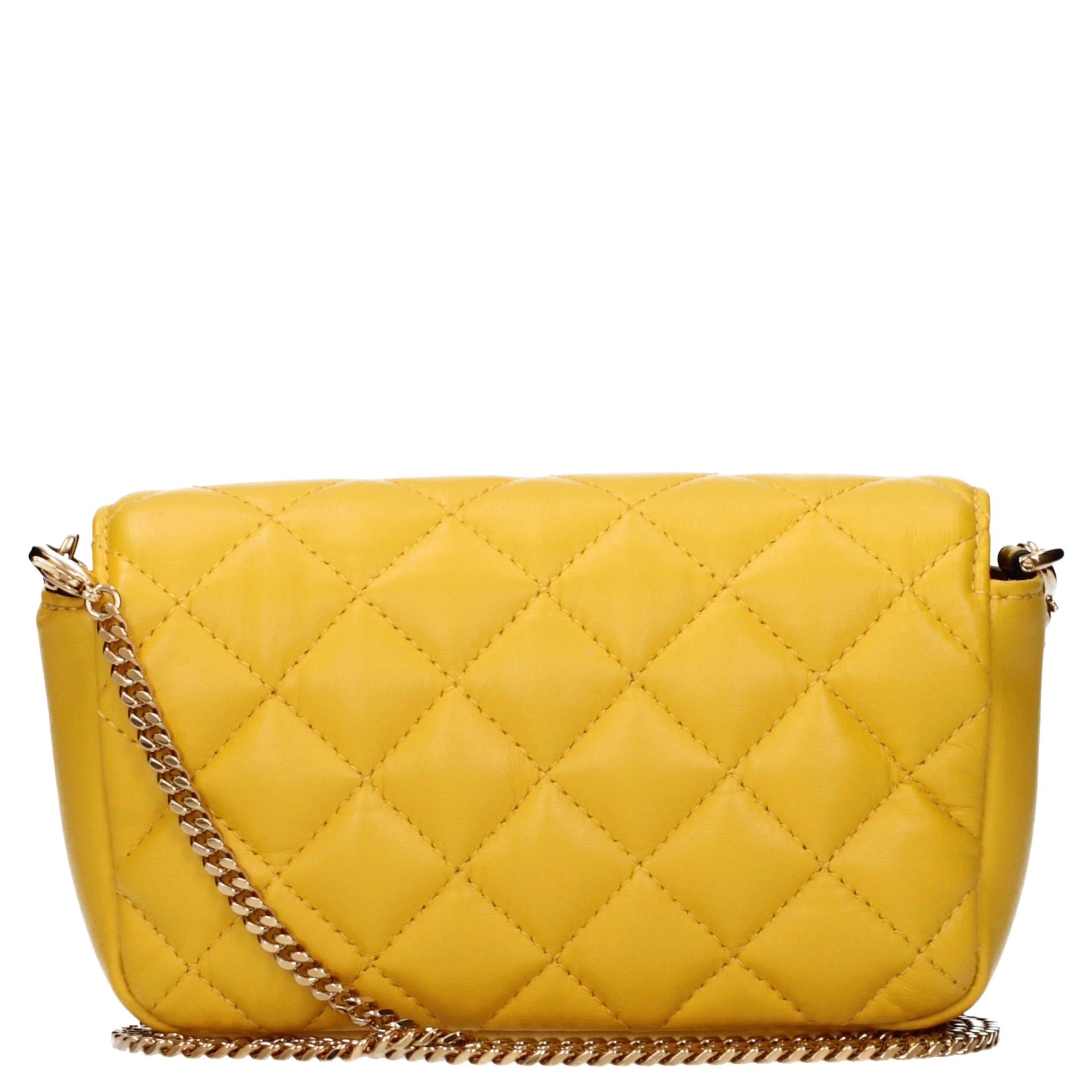 Yellow Leather Crossbody Bag