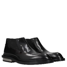 Black Leather Ankle Boots