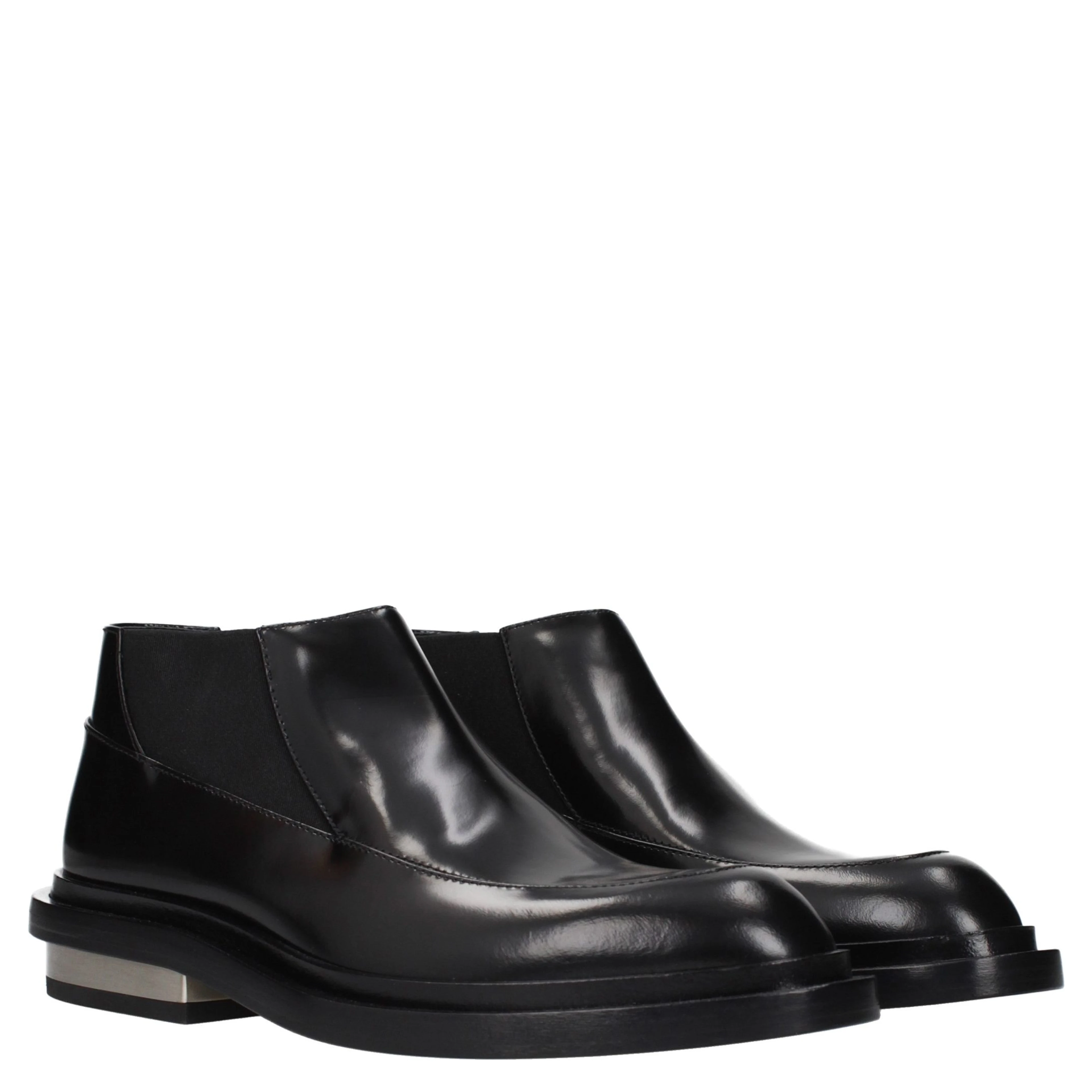 Black Leather Ankle Boots