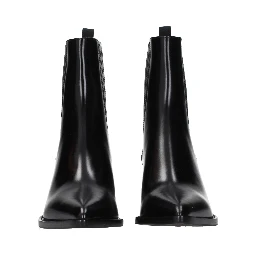 Black Leather Ankle Boots