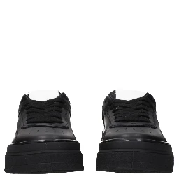 Black Leather Platform Sneakers
