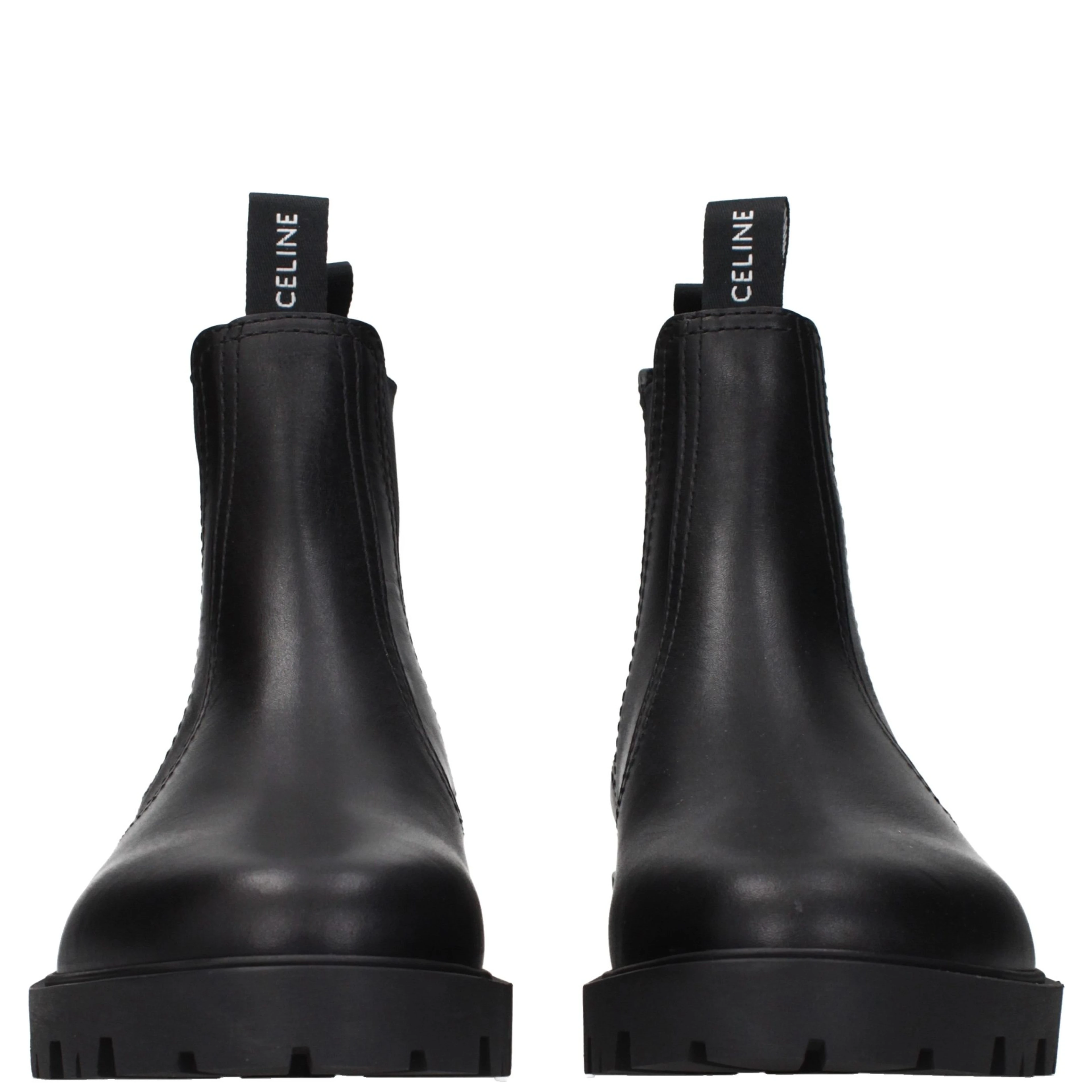 Black Leather Ankle Boots