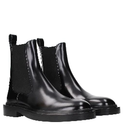 Black Leather Ankle Boots