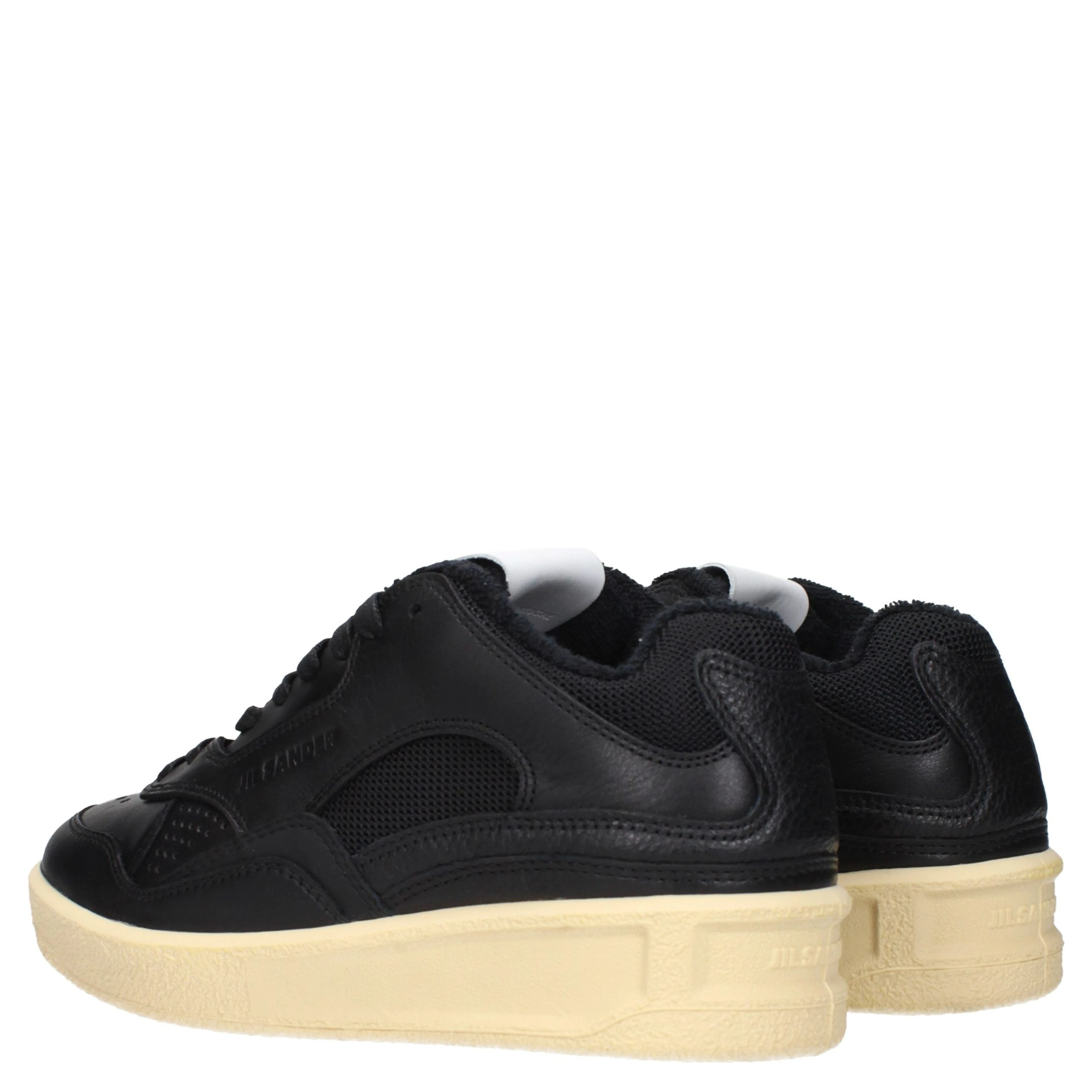 Black Leather Low Top Sneakers