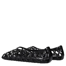 Black Leather Ballet Flats