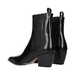 Black Leather Ankle Boots