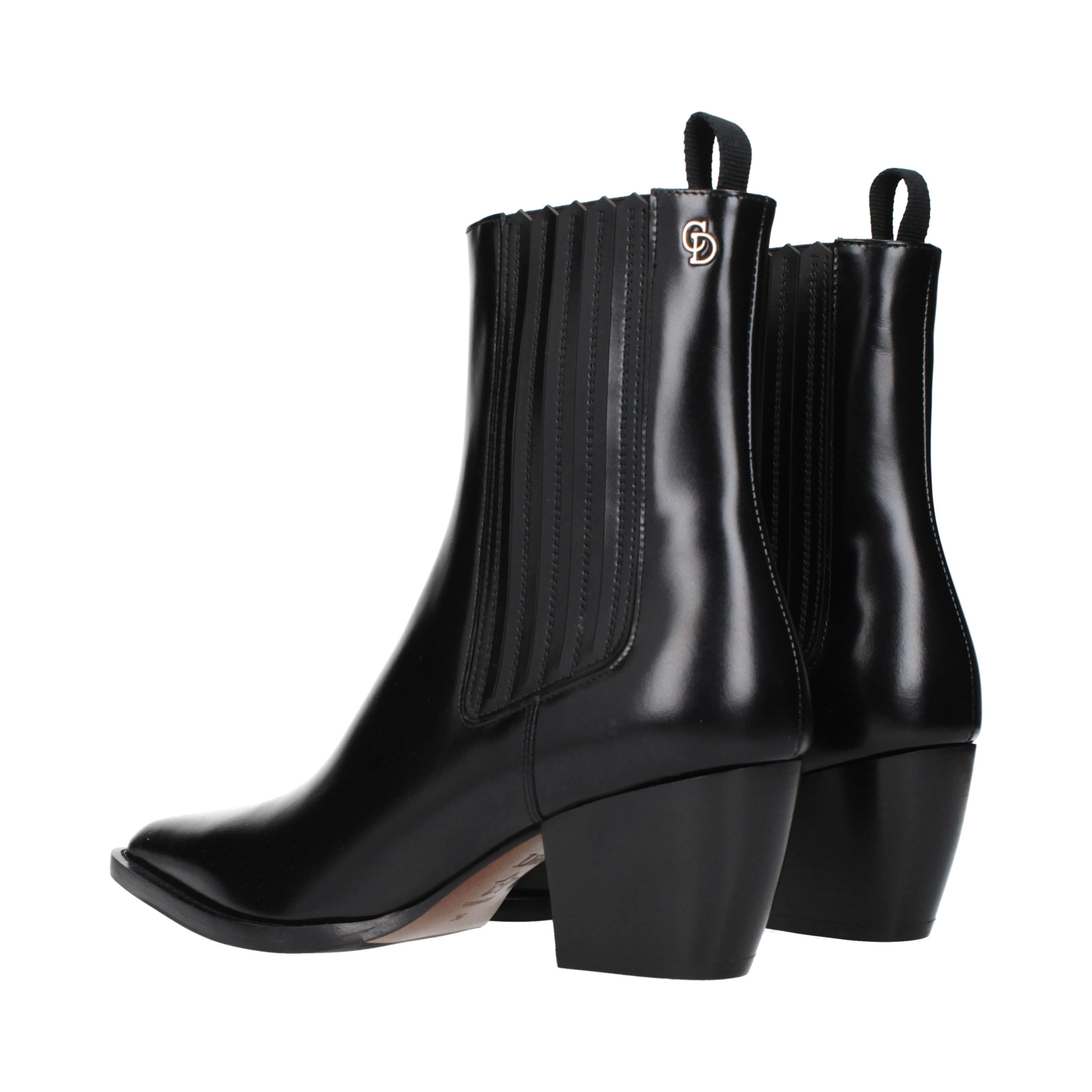 Black Leather Ankle Boots