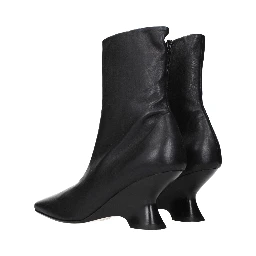 Black Leather Ankle Boots