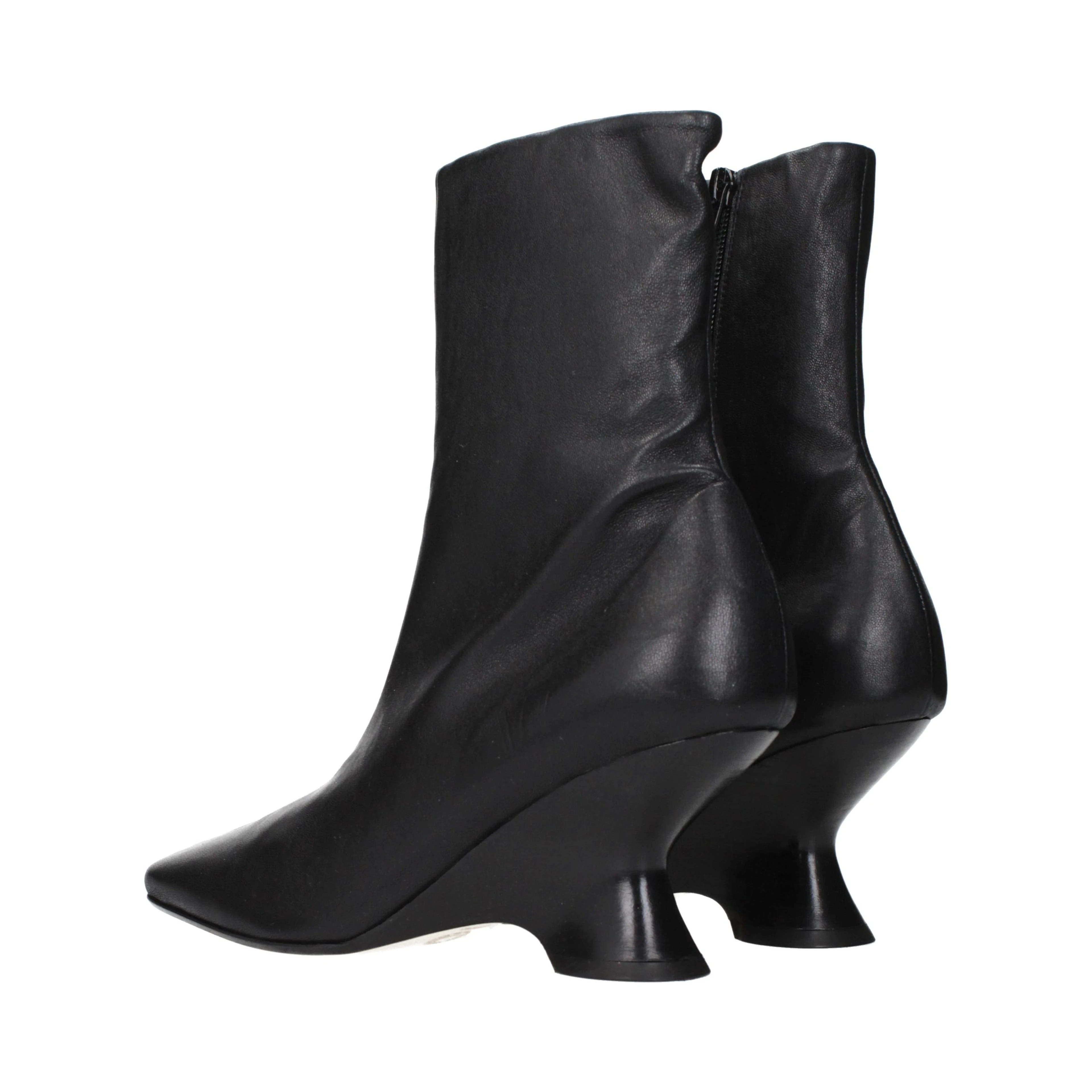 Black Leather Ankle Boots