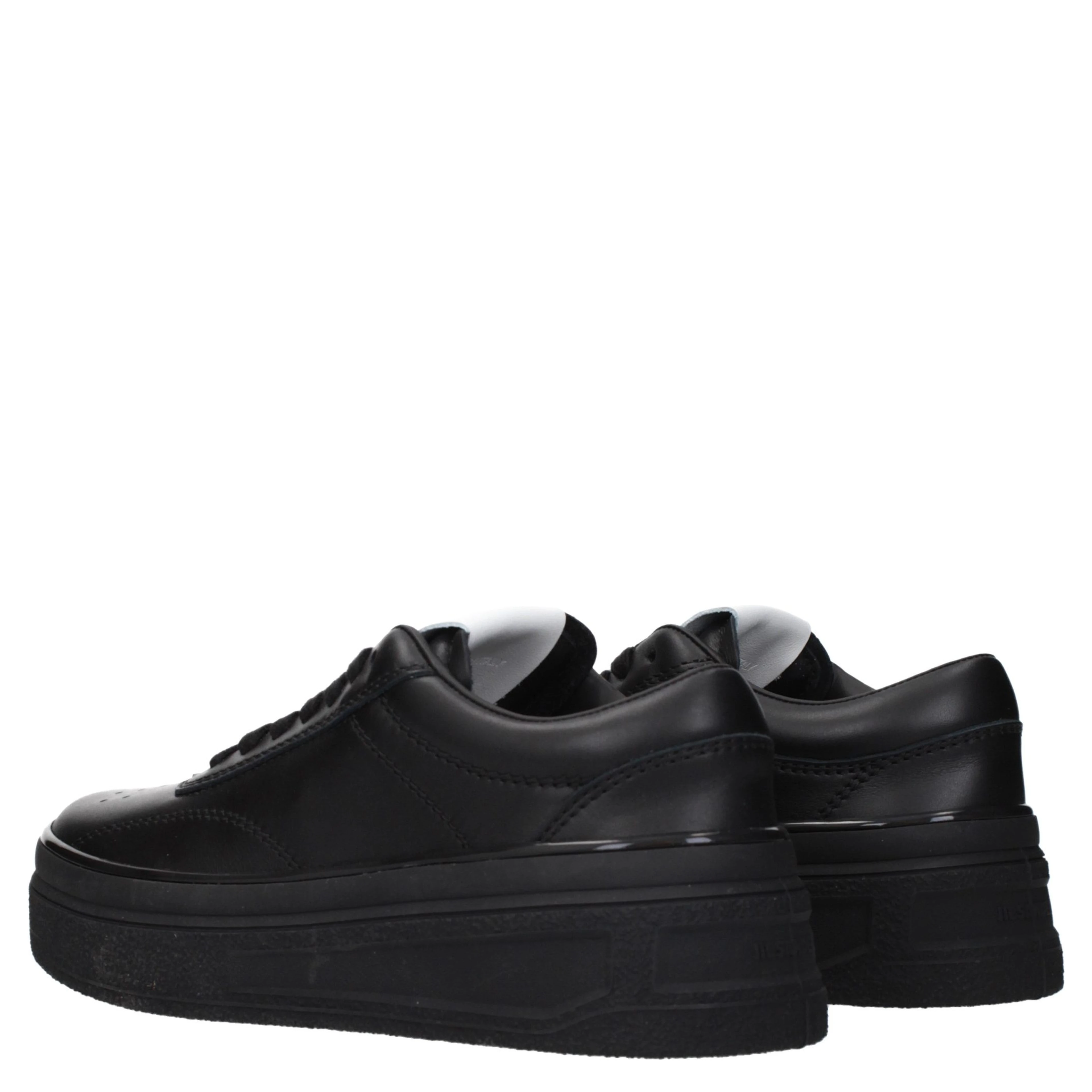 Black Leather Platform Sneakers