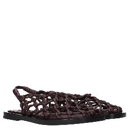 Brown Leather Flat Sandals