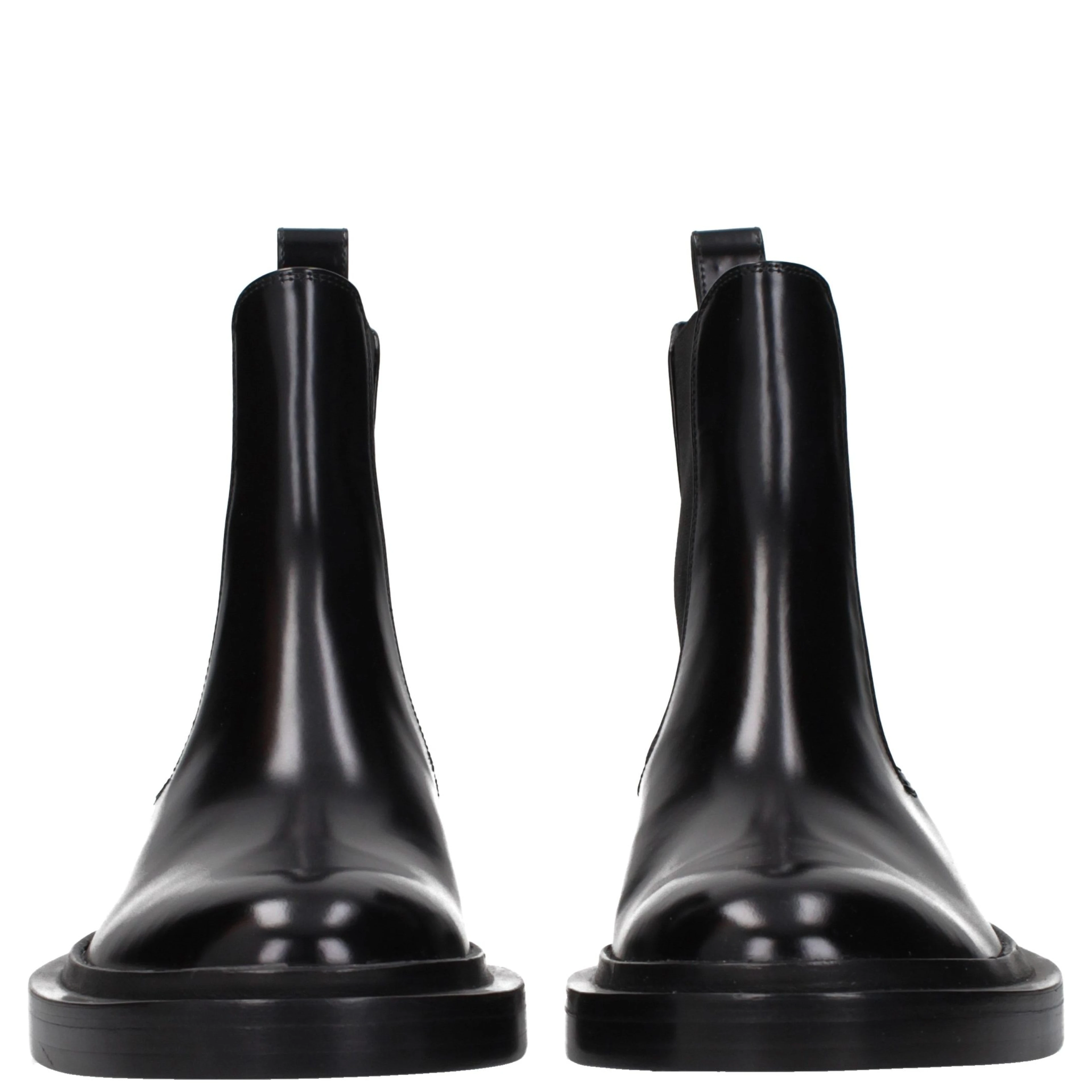 Black Leather Ankle Boots