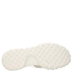 White Fabric High Top Sneakers