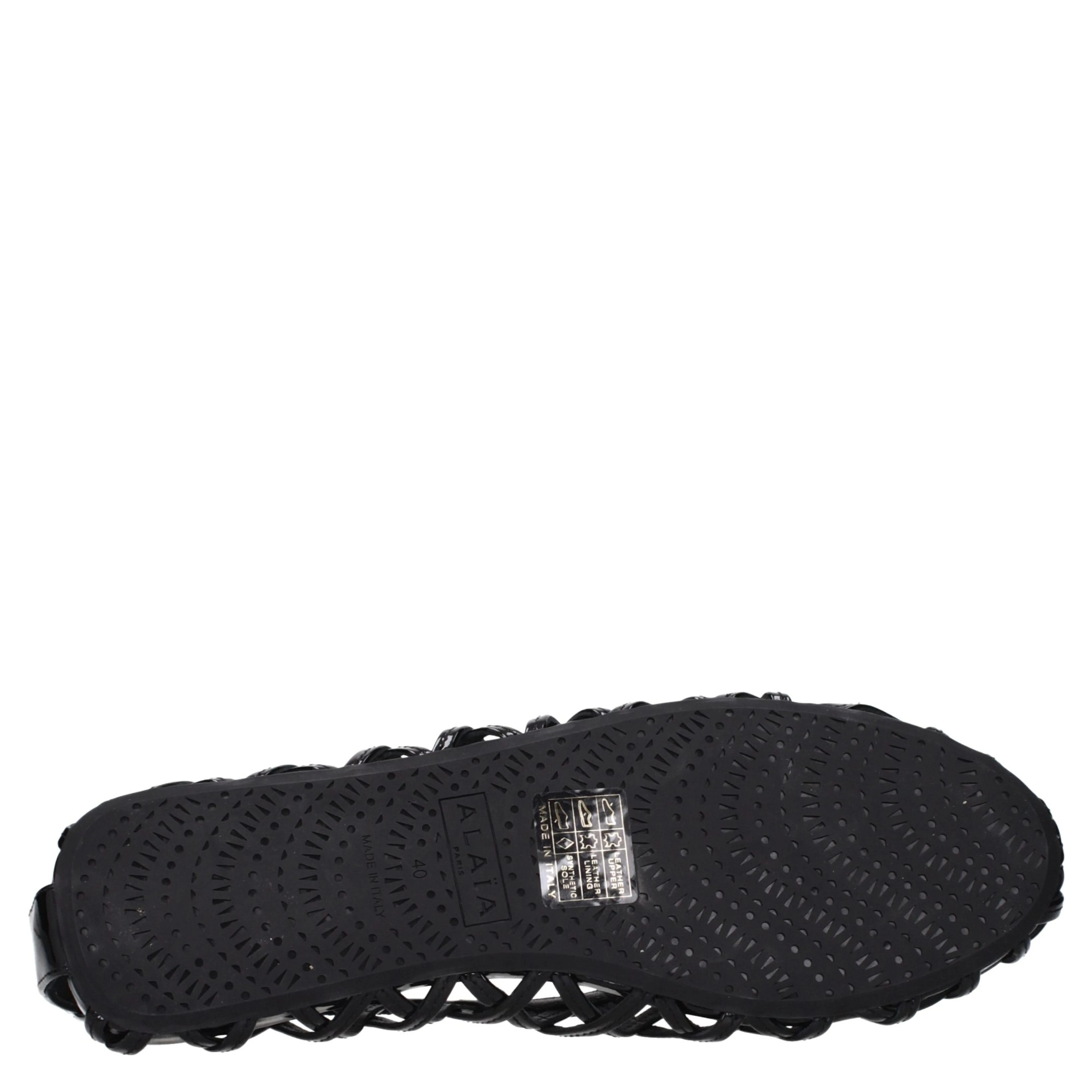 Black Leather Ballet Flats