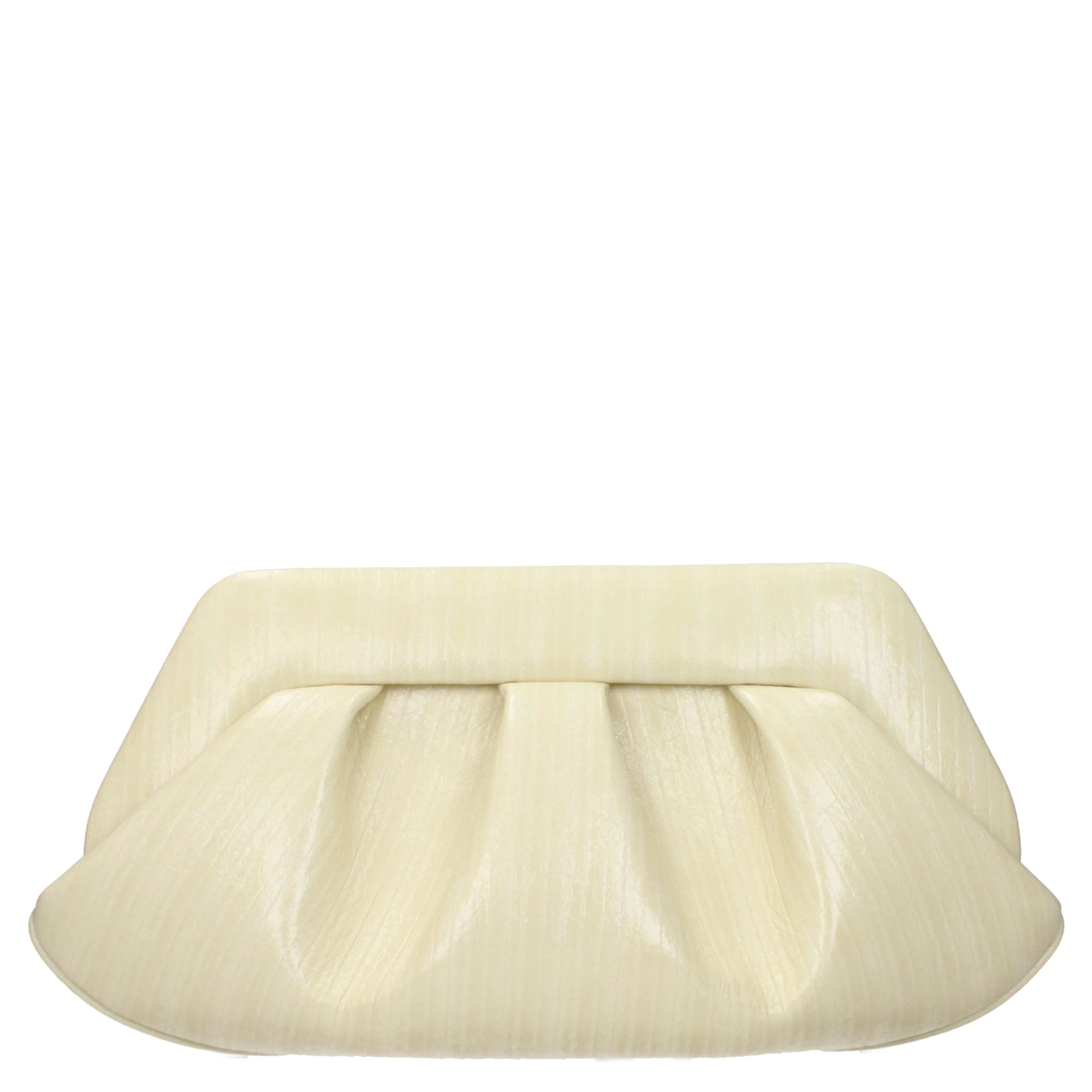 Beige Leather Clutch Bag