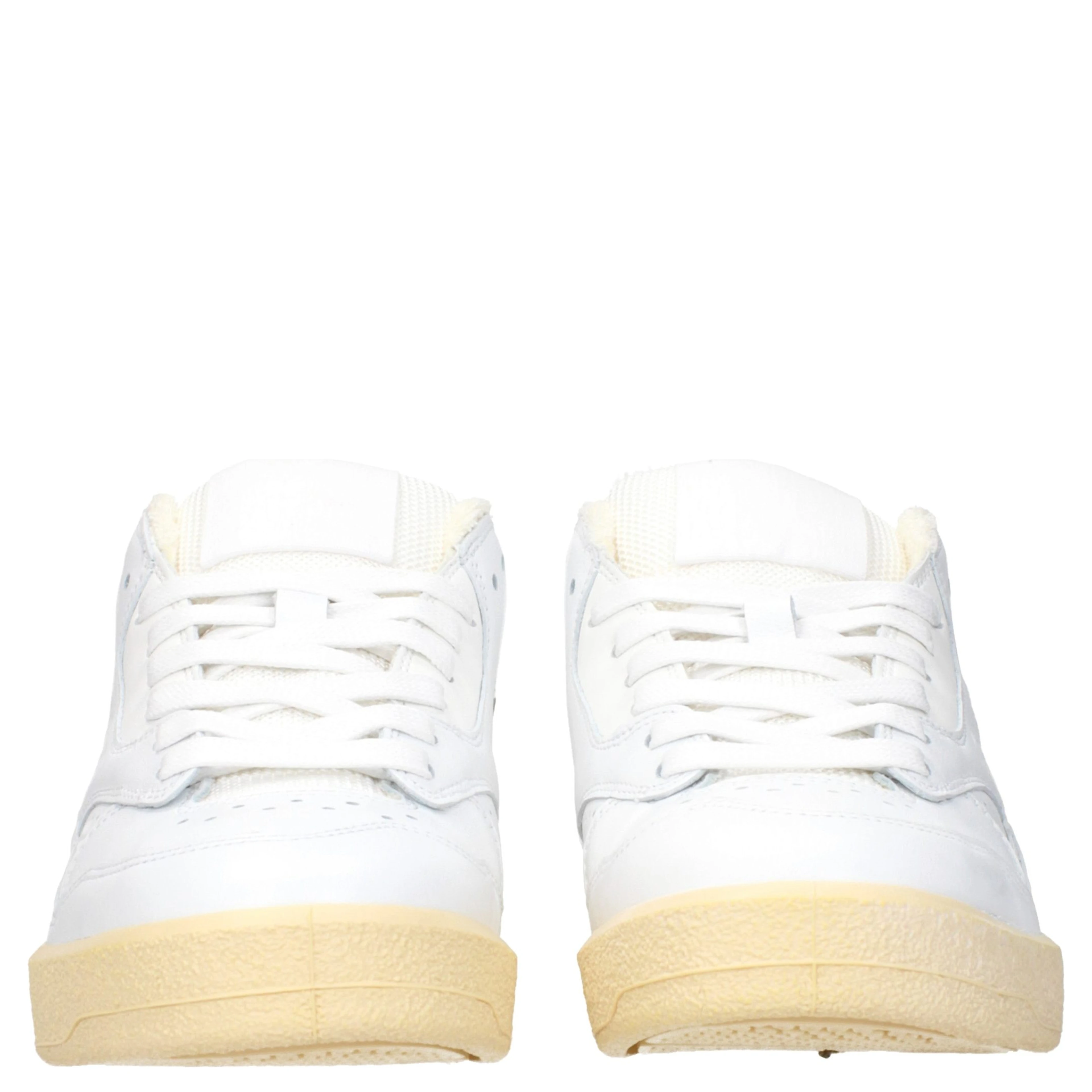 White Leather Low Top Sneakers