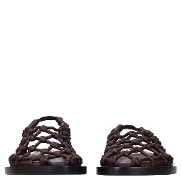 Brown Leather Flat Sandals