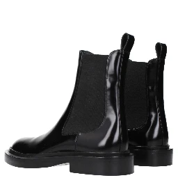 Black Leather Ankle Boots