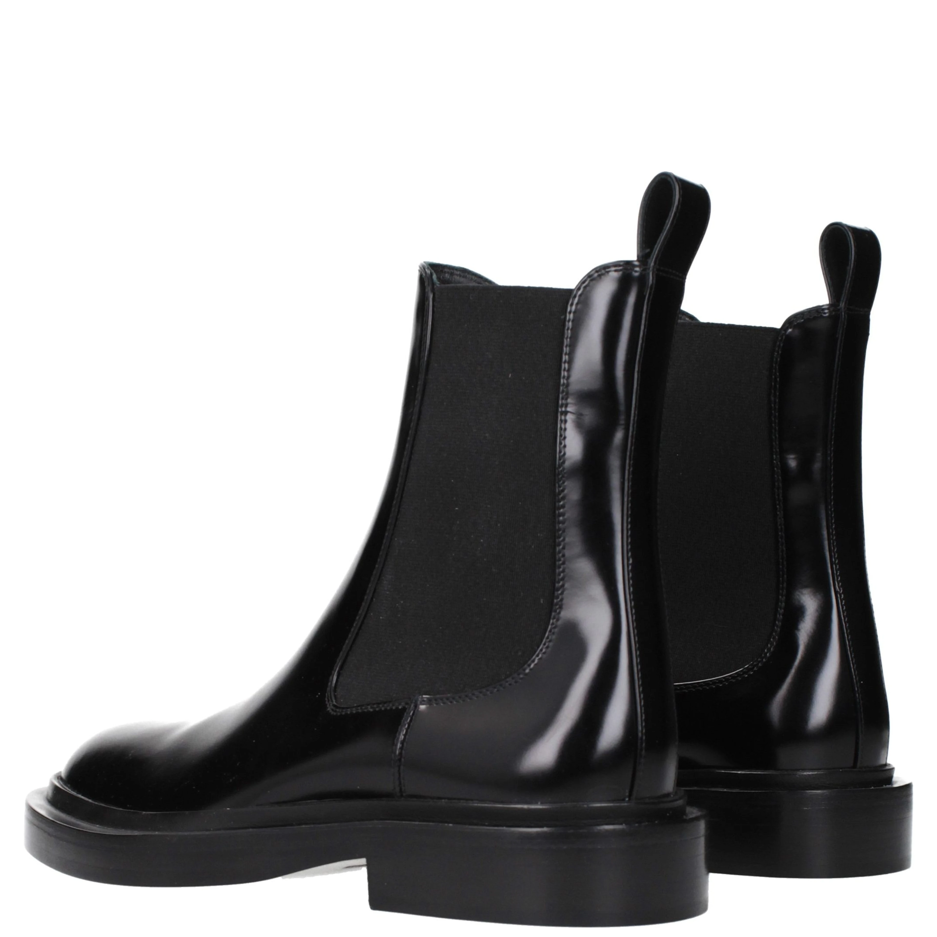 Black Leather Ankle Boots