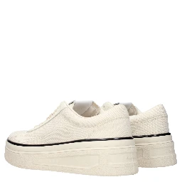 Beige Fabric Platform Sneakers