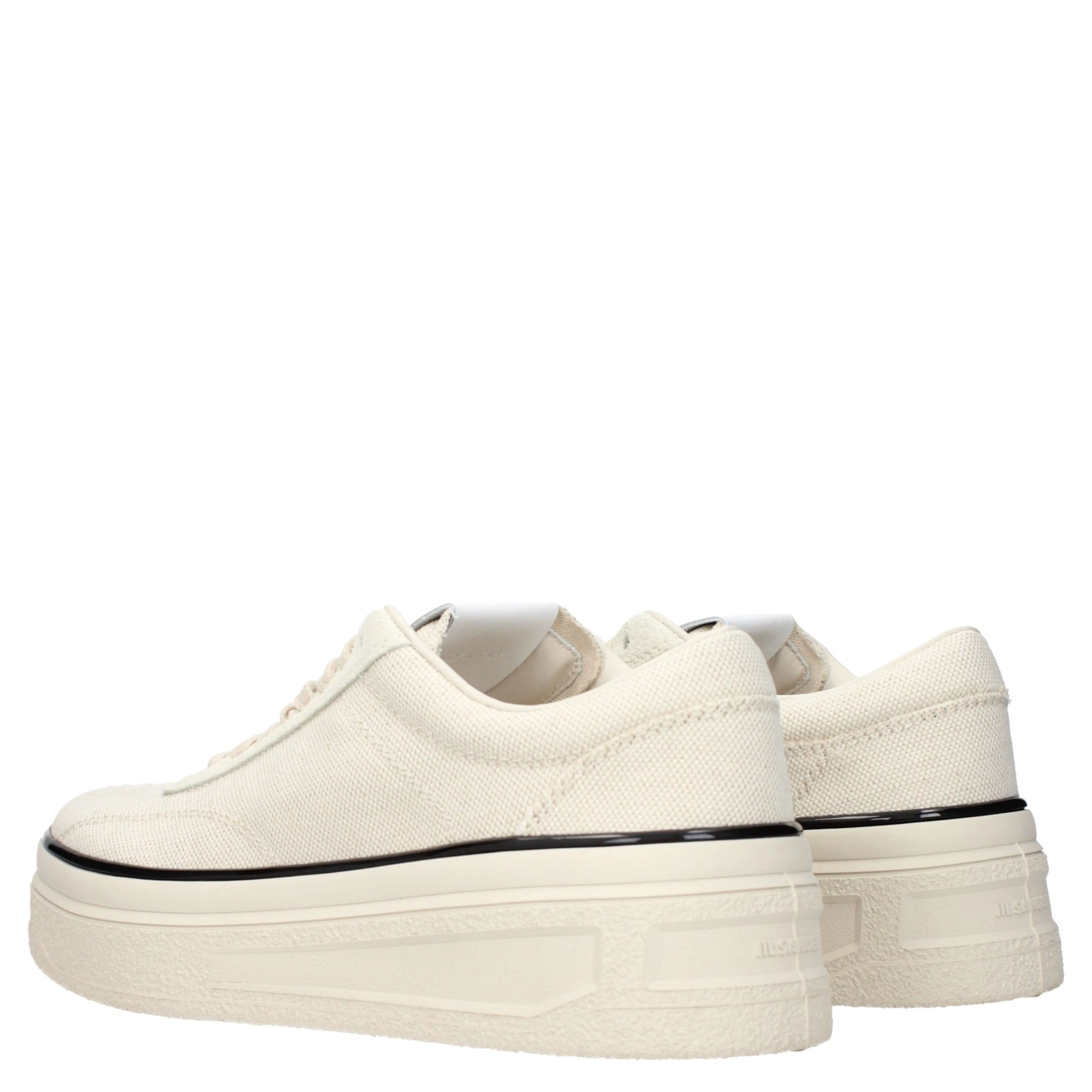 Beige Fabric Platform Sneakers