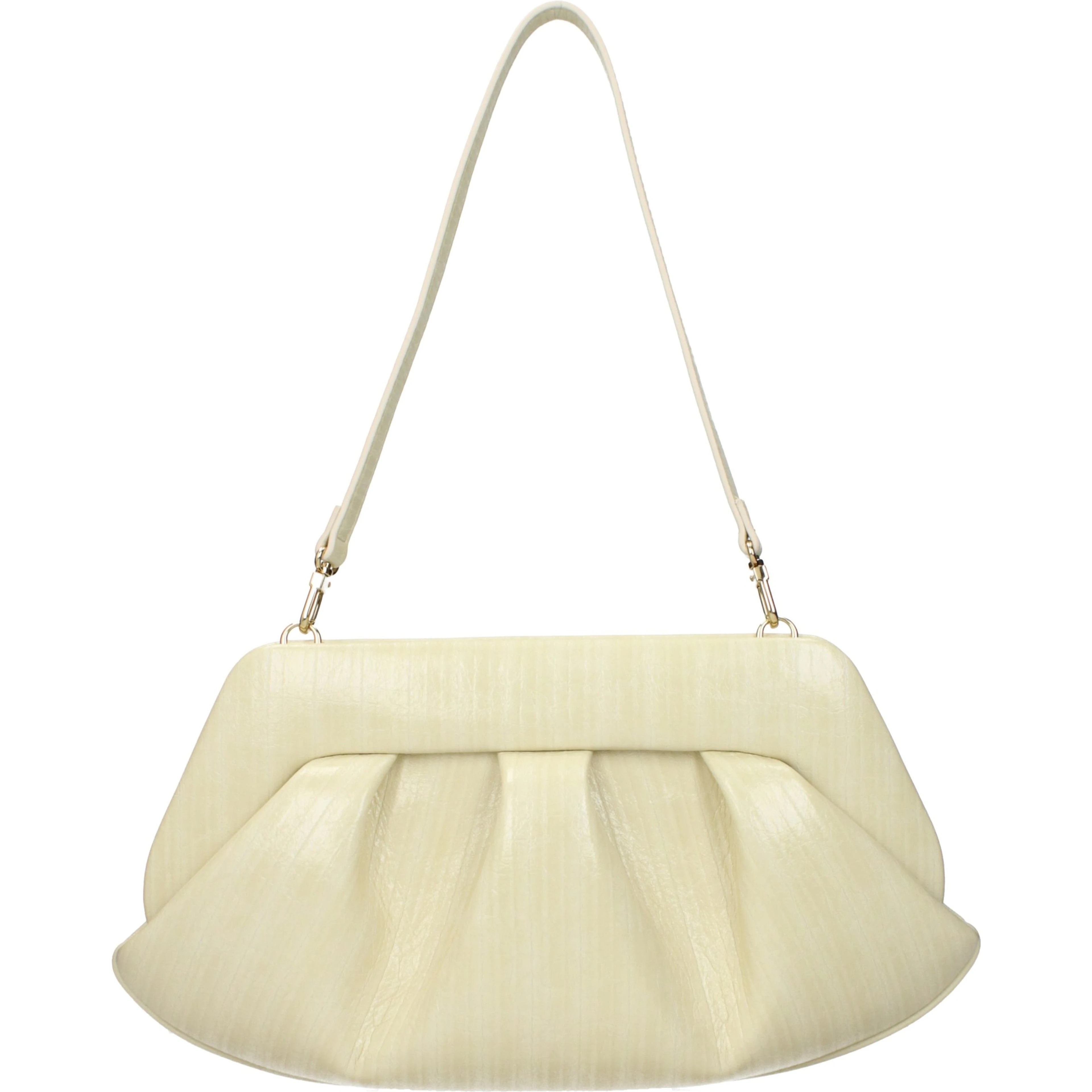 Beige Leather Clutch Bag