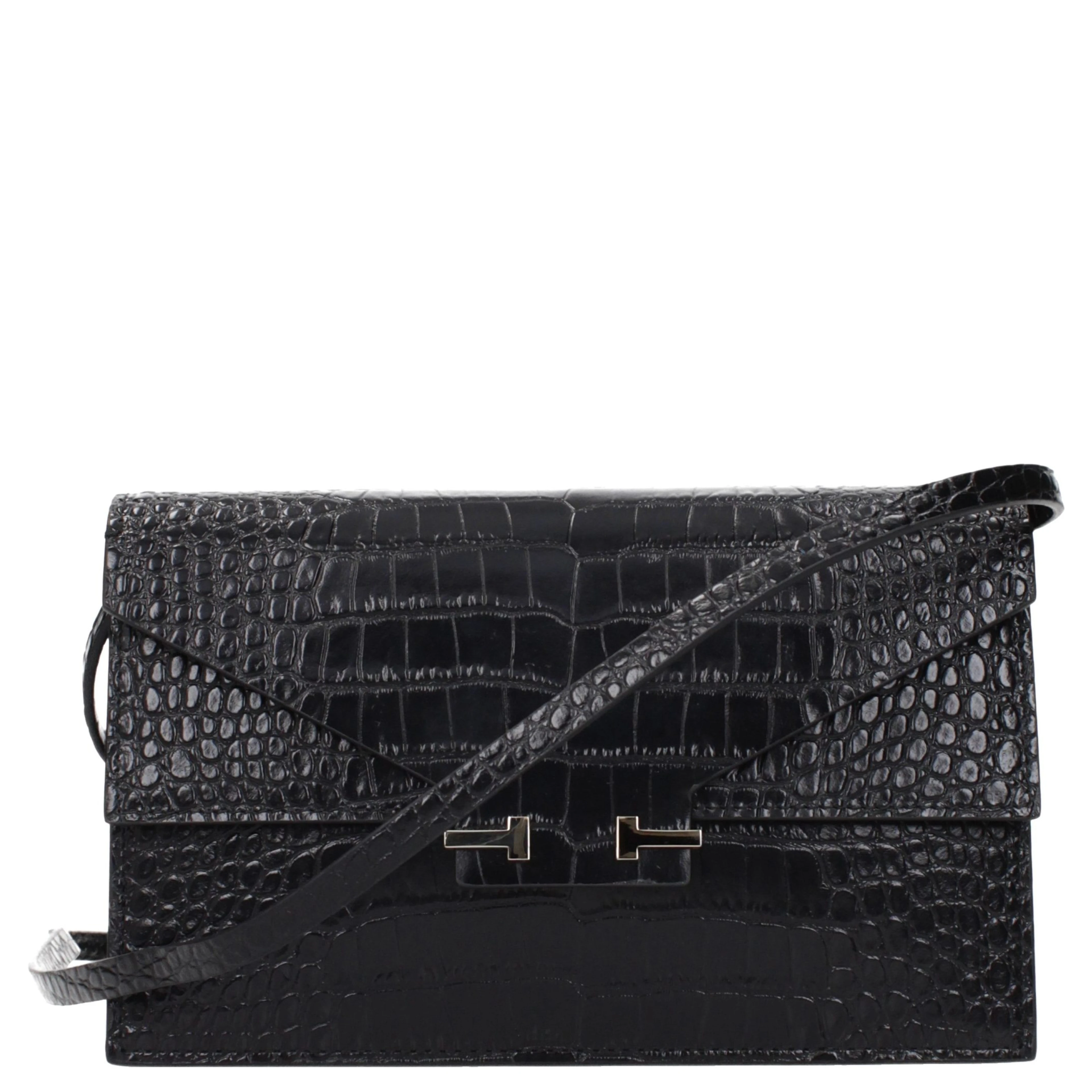 Black Leather Clutch Bag