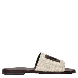 Beige Fabric Slippers