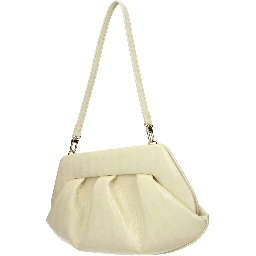 Beige Leather Clutch Bag