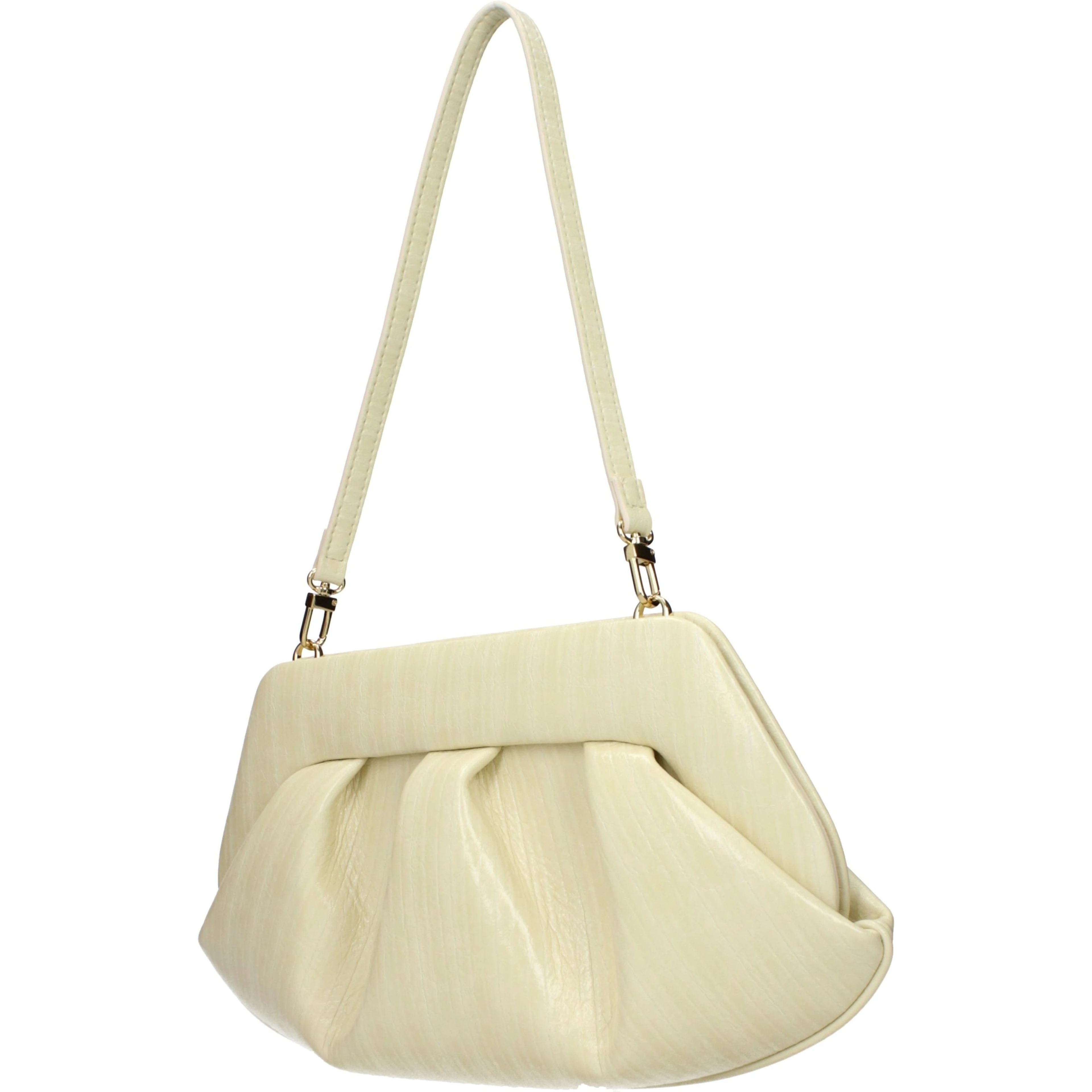 Beige Leather Clutch Bag