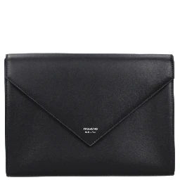 Black Leather Clutch Bag