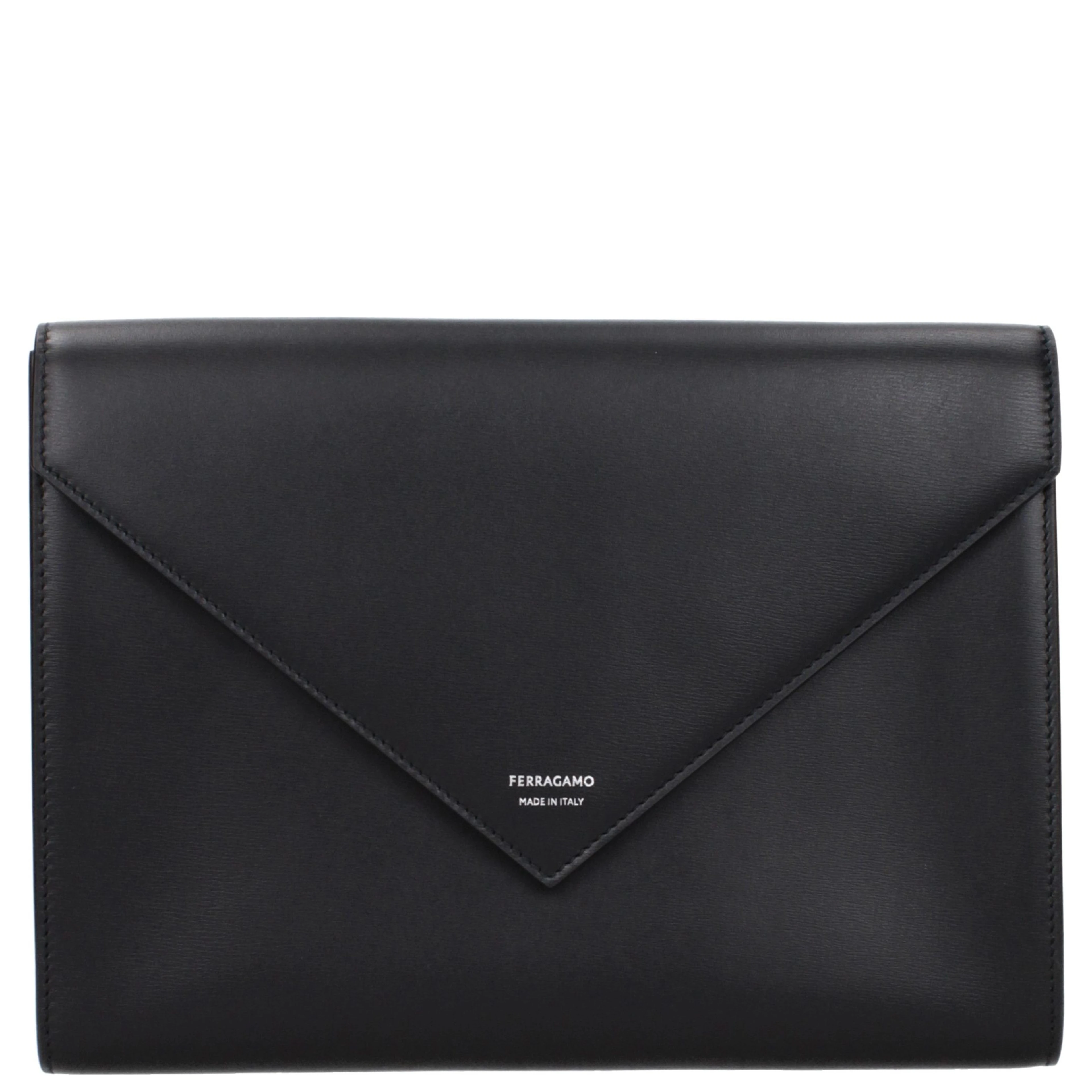 Black Leather Clutch Bag