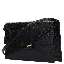 Black Leather Clutch Bag