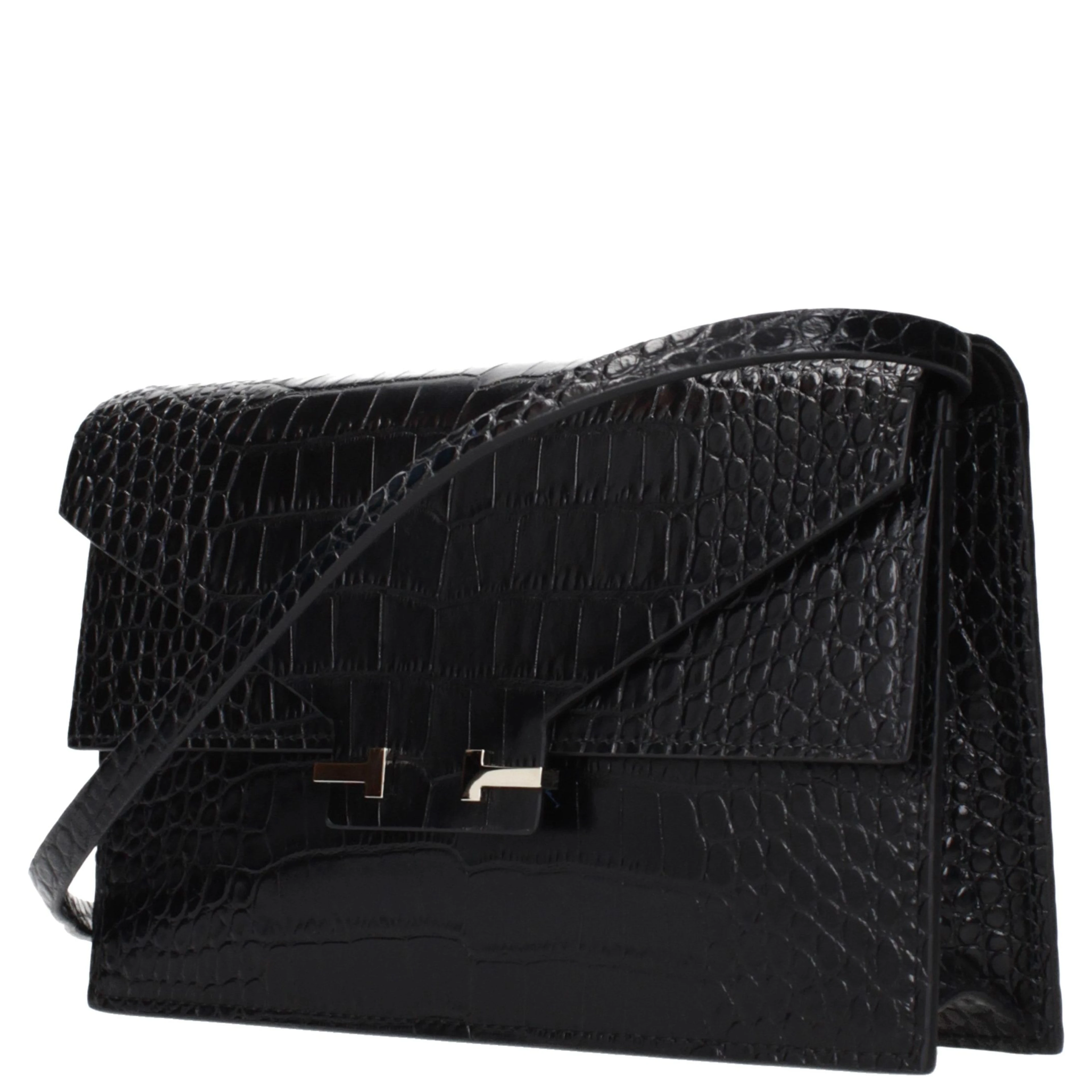 Black Leather Clutch Bag