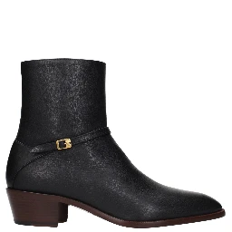 Black Leather Ankle Boots